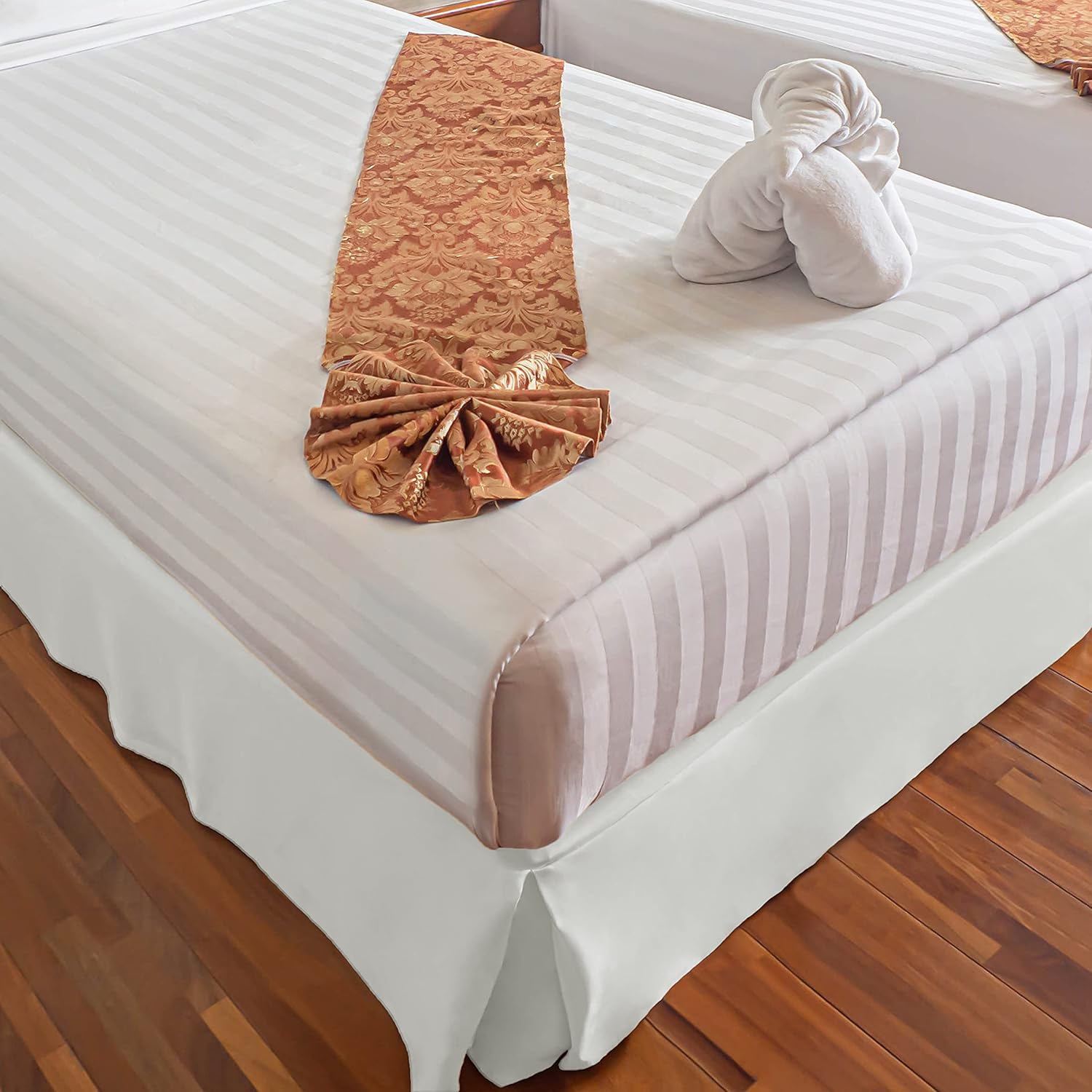 SUPERIOR Queen Bed Skirt 15" Drop, Wrinkle Free Microfiber Dust Ruffle, Plum : Home & Kitchen