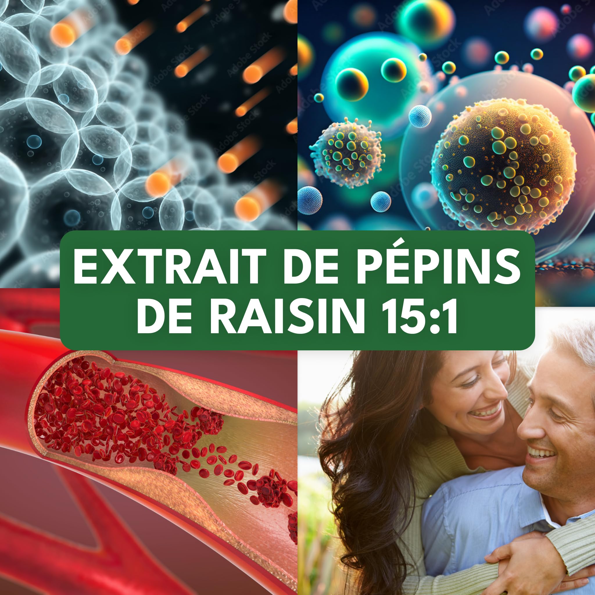 Green Naturals® OPC extrait de pépins de raisin - Hautement dosé : 1250 mg dont 1000 mg OPC – Extrait standardisé – 100% végétal – Sans additifs – Fabriqué en Autriche
