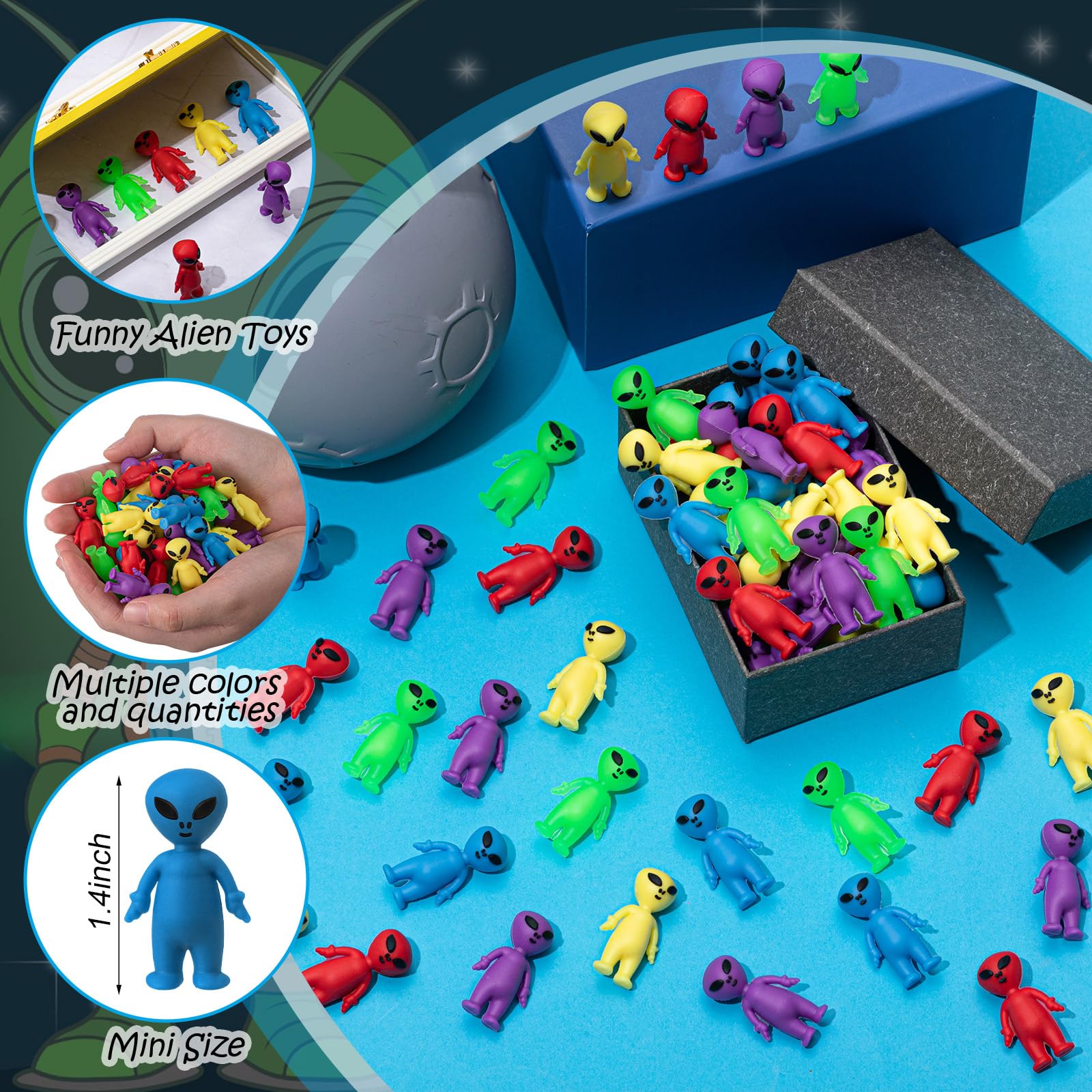 Amazon.com: CroBlissful 50 Pcs Mini Alien Figures Bulk Colorful