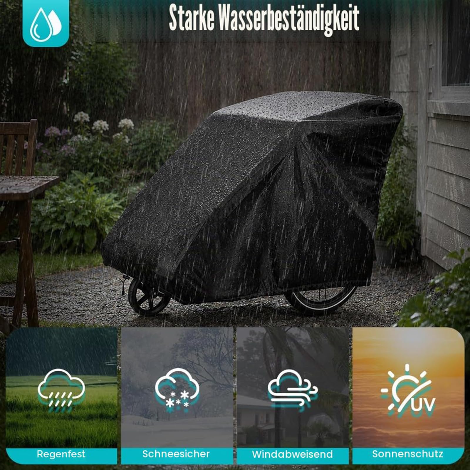 Fahrradanhänger-Abdeckung für Hamax Outback 2-Seater 2019–