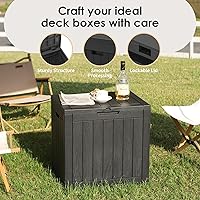 Vista 3 de DRATO Cajas de terraza, caja de almacenamiento al aire libre de 30 galones para cojín de patio, herramientas de jardín, impermeable y resistente a