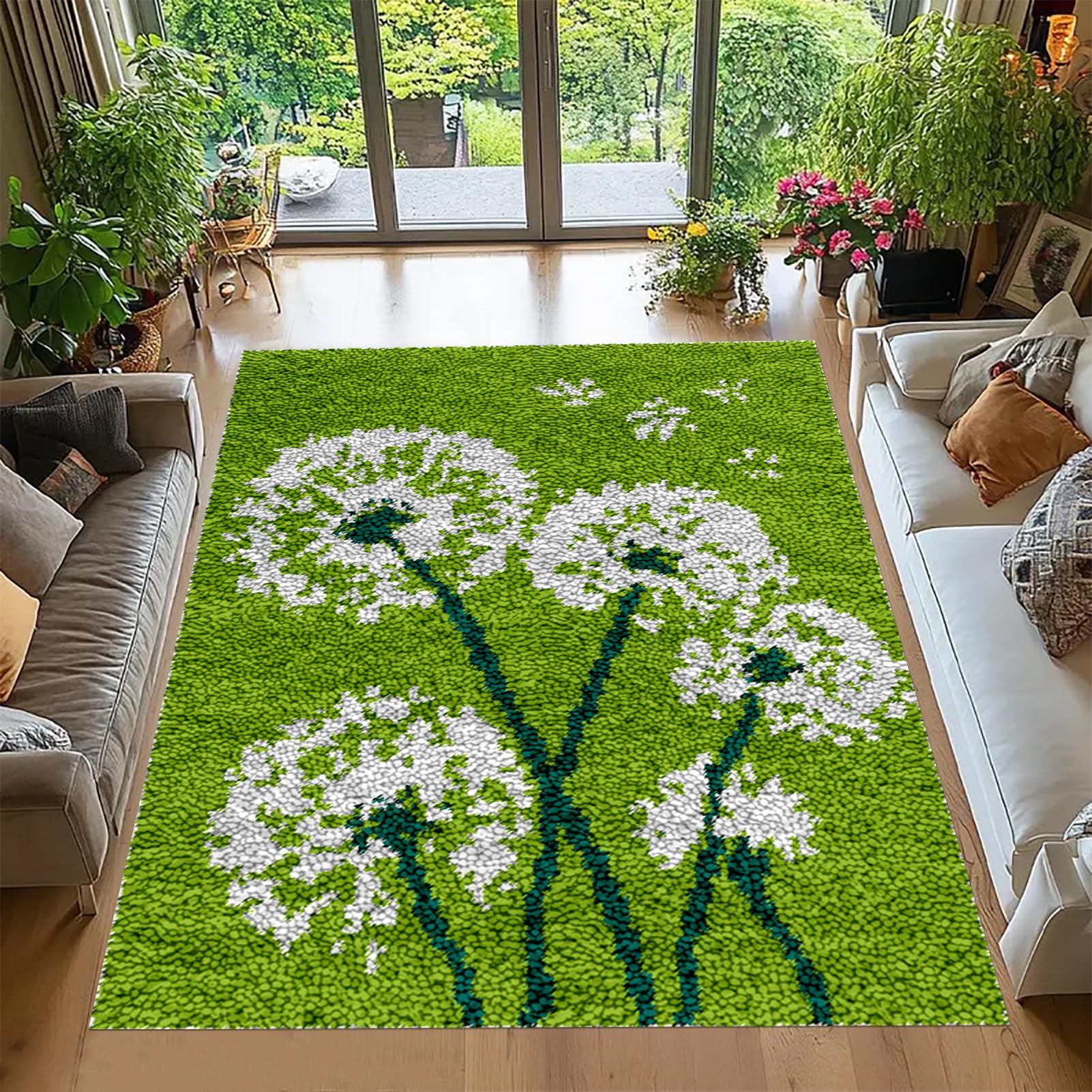 61x87 cm Latch Hook Kits for Adults, Latch Hook Rug Kit, Latch Hook Cushion Kits, Carpet Embroidery Needlework Crocheting, Tapestry Kits for Home Decoration, Crochet Rug Making Kit for Adults