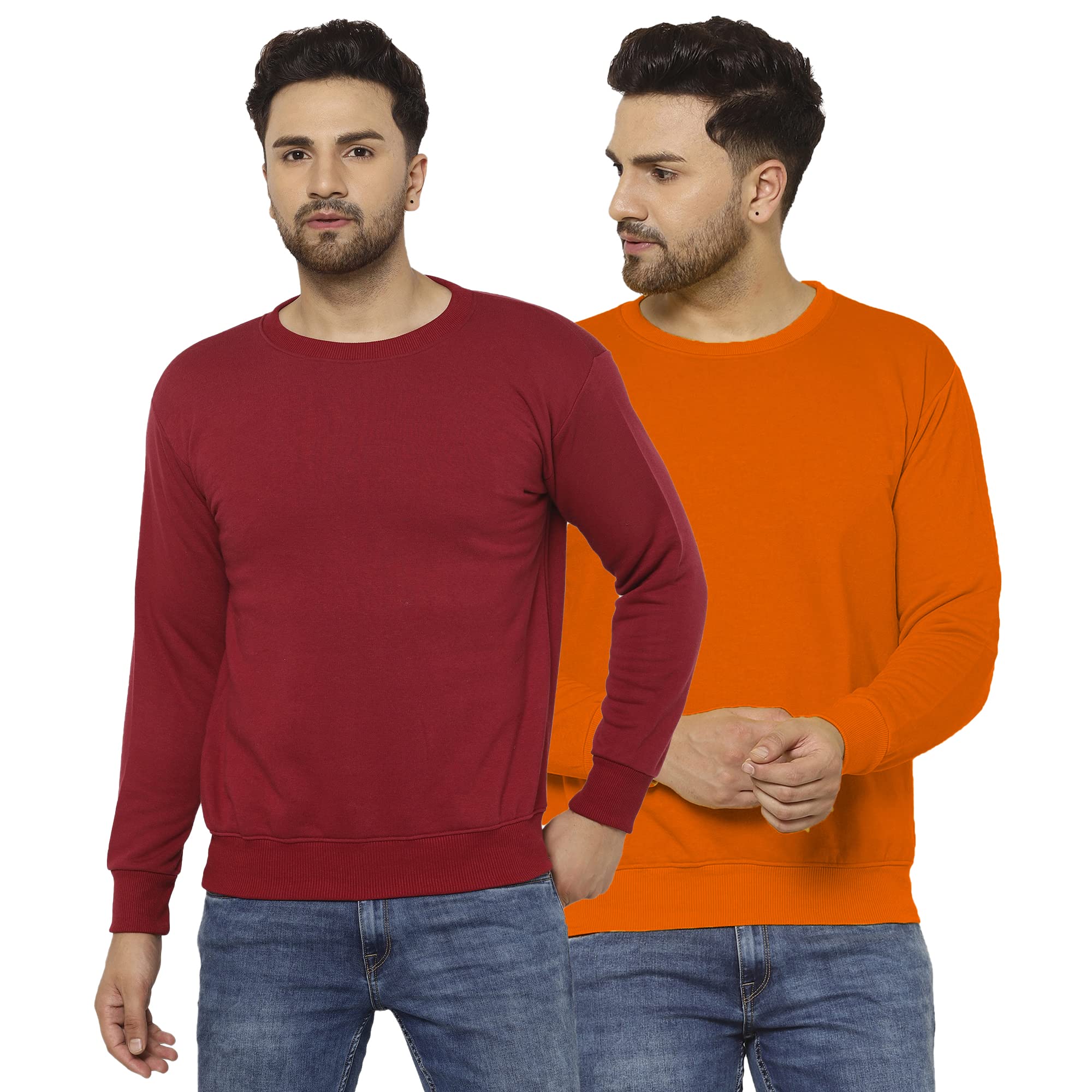 mack jonney Fleece Round Neck Sweatshirt for Men (Pack of 2)-SW_RN_MRN_PNK_02-P-picture-17