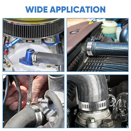 Miniatura 20 de TICONN - Juego de 60 abrazaderas de manguera, abrazaderas de manguera de tornillo sin fin de acero inoxidable 304 de 1/4 a 1-1/2 pulgadas