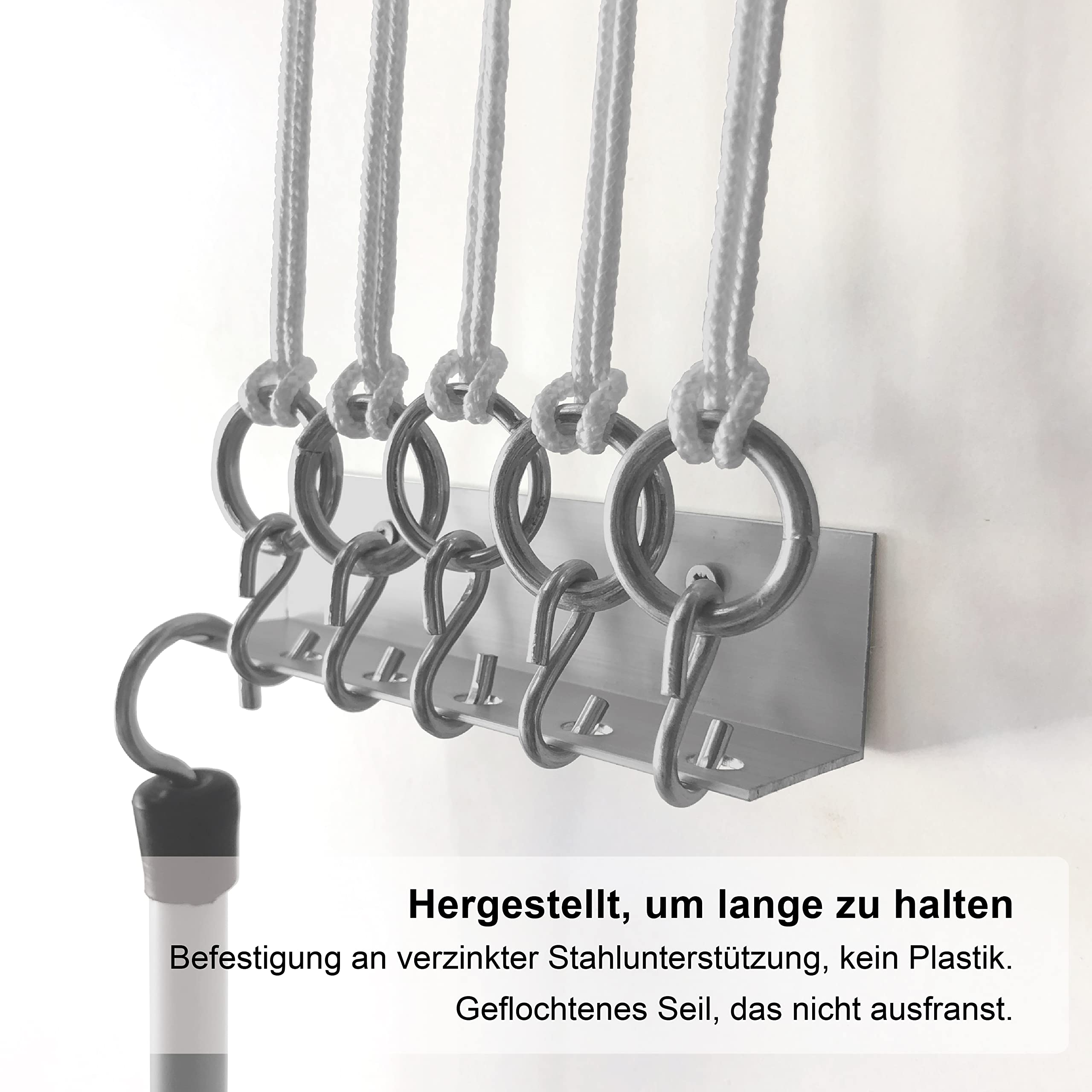 Deckenwäschetrockner Ceiline Manuell 180x50cm. Belastung 20KG. Hergestellt, um Jahrzehnte zu halten. Hochund Runterziehbar mit Rollen und breiten Stahlstangen. Zum Trocknen von Kleidung und Bettwäsche