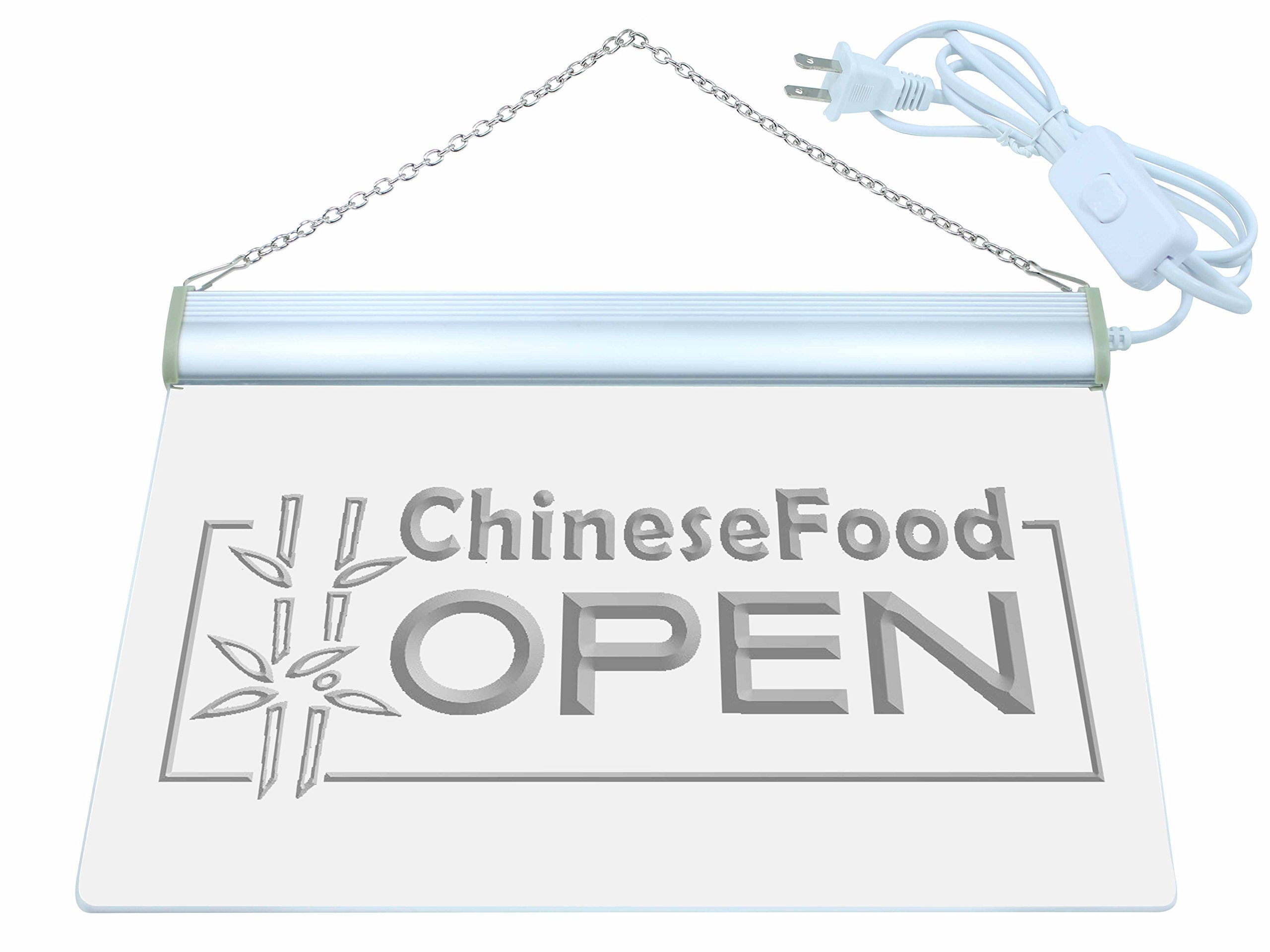 ADVPRO OPEN Chinese Food Displays Cafe LED Neon Sign Multi-color 400 x 300mm st4s43-i013-c