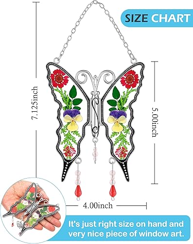 Miniatura 9 de Atrapa luz de cristal para madre, amiga, tía - Campanilla de viento hecha de cristal para ventana, con diseño de mariposa, para el día de las