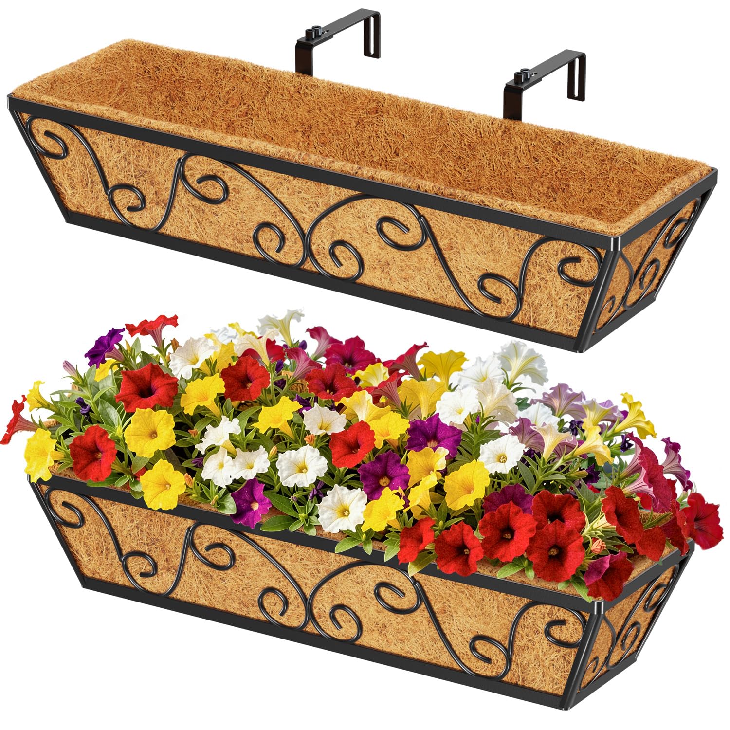 LAWYAMAI 24 Inch Railing Planter Box 2 Pack