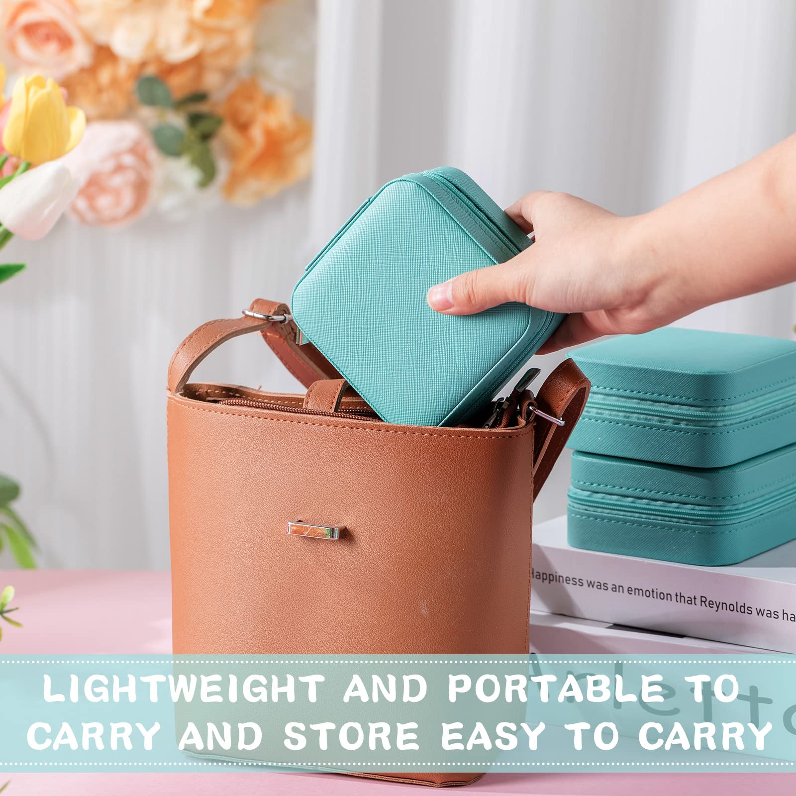 12 joyeros pequeños, mini estuche de viaje, regalo para dama de honor, joyería de piel sintética, organizador de viaje, caja de joyería pequeña, caja de almacenamiento para mujeres y niñas, regalo de