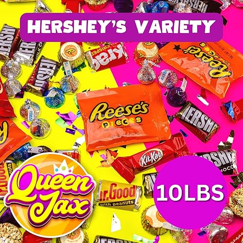 Miniatura 2 de Hershey - Paquete variado de dulces de chocolate, 10 libras, chocolates negros y chocolates con leche, Hershey Kisses, Reese, Kitkat y más. -