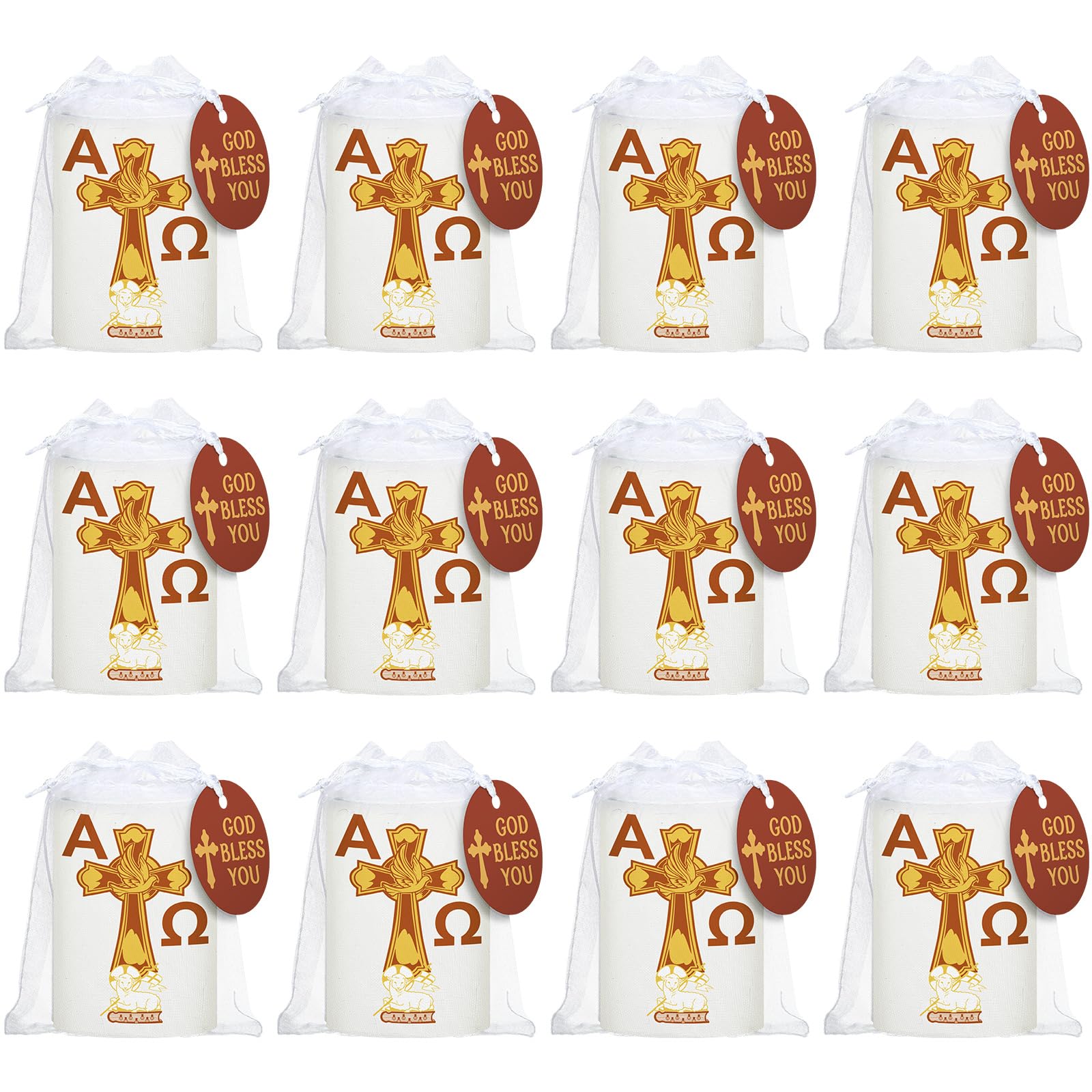 Photo 1 of 12 Set 3" Mini Cirio Pascual Catolico First Communion Candle Easter Religious Baptism Favor Paschal Candle Prayer Catholic Cross Christ Velas De La Divina Bautizo Recuerdos Cirios Religiosos Catolicos