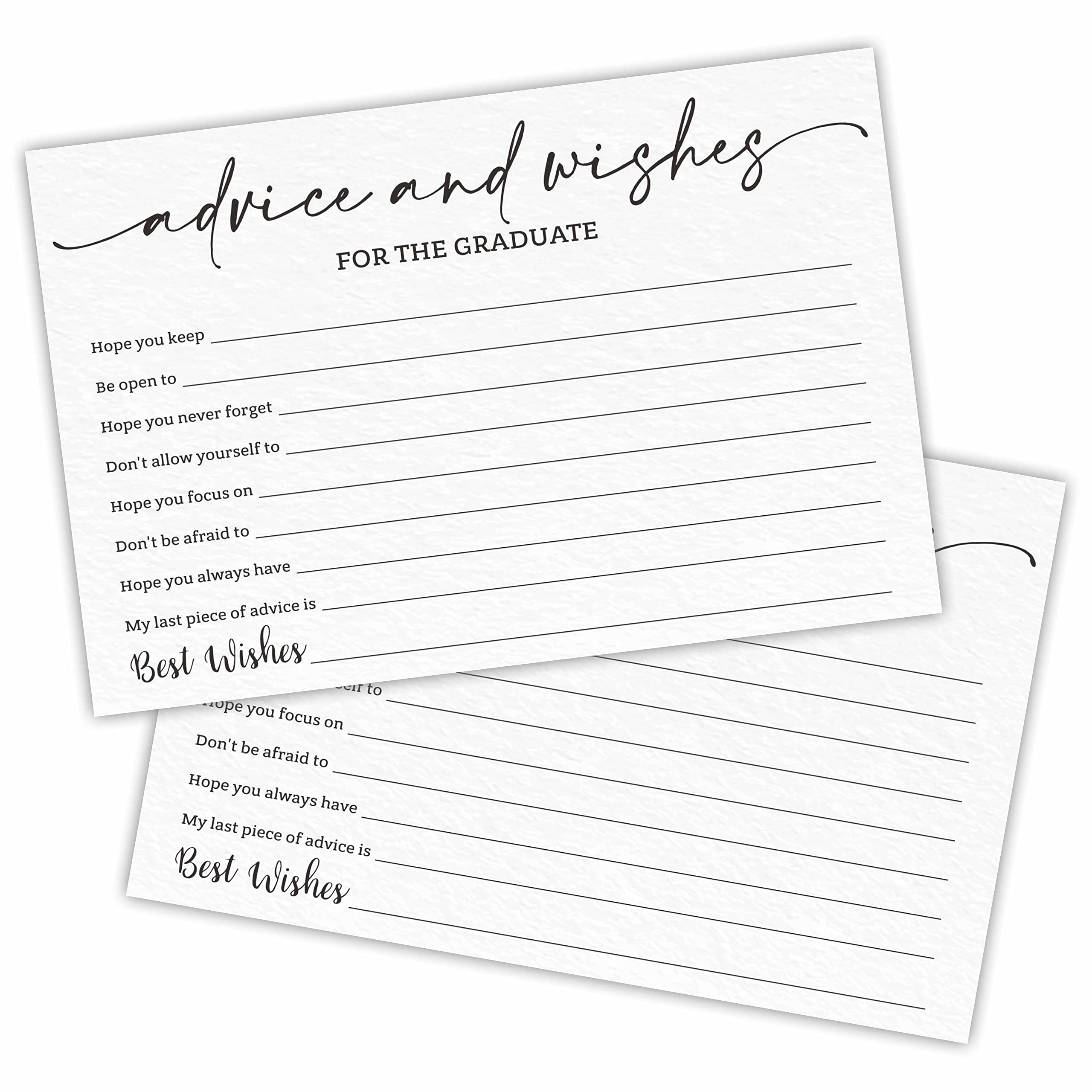 NYCTUG Advice And Wishes Cards For 2025 Graduation, Modern Fill In Style Heavyweight Advice & Wishes Cards(30 Pack), Grad Decorations, Party Favor & Supplies-BYJYK-A01