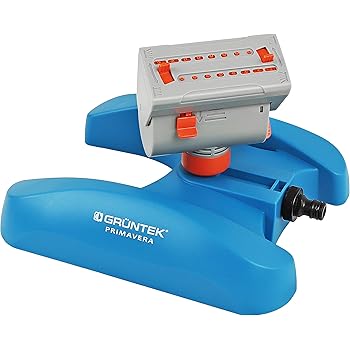 GRÜNTEK 6-Fach Multifunktions-Kreisregner, Rasensprenger mit Metall