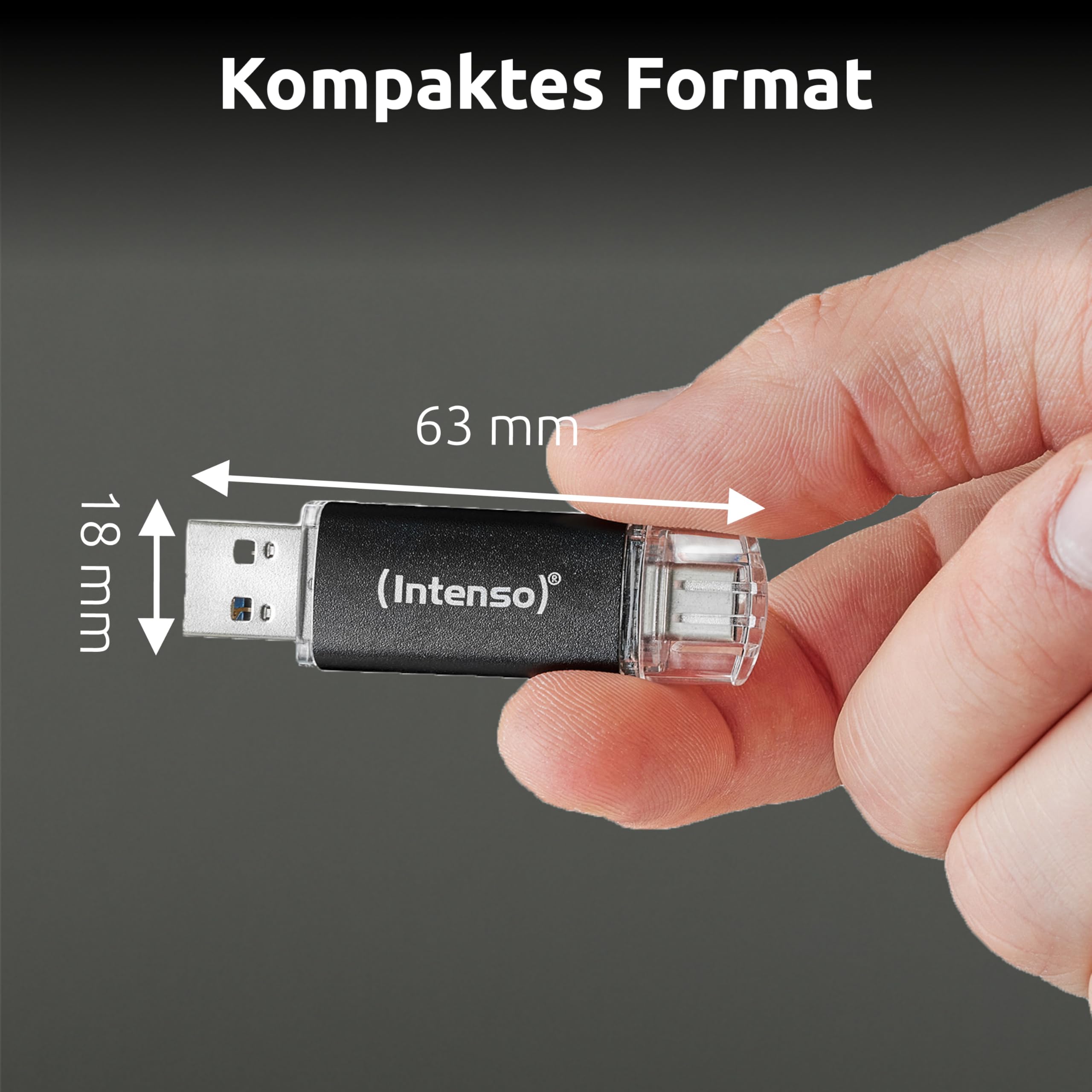 Intenso Twist Line USB-Stick Dual 2X 128GB - Supervelocidad USB 3.2 Gen 1x1 con hasta 70 MB/s, USB-C y USB-A, Antracita