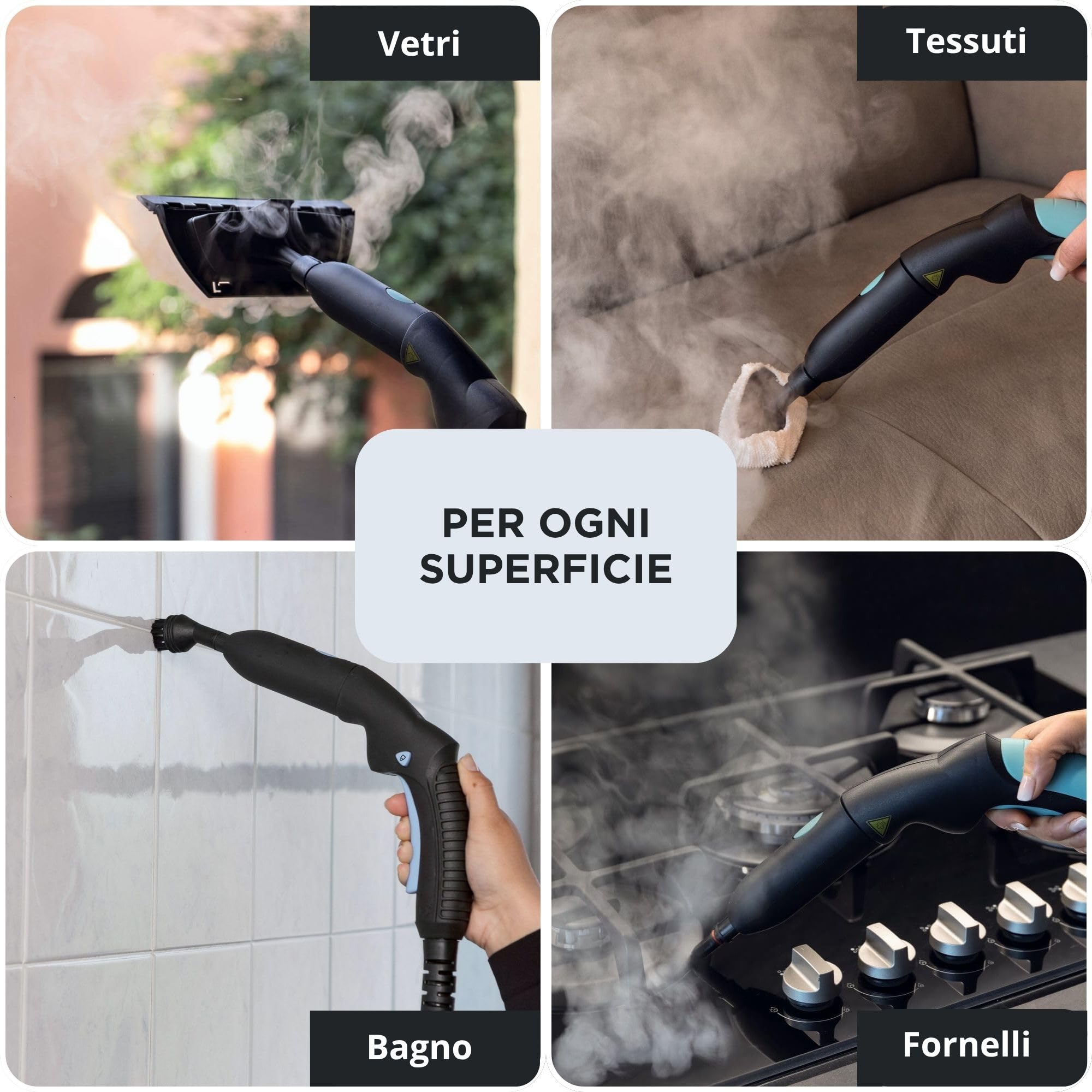 Ariete 4145 XVapor Comfort, Pulitore a vapore, Uccide 99,9% germi e batteri, Kit accessori, Vapore continuo 45', 1500W, 5 bar, Blu