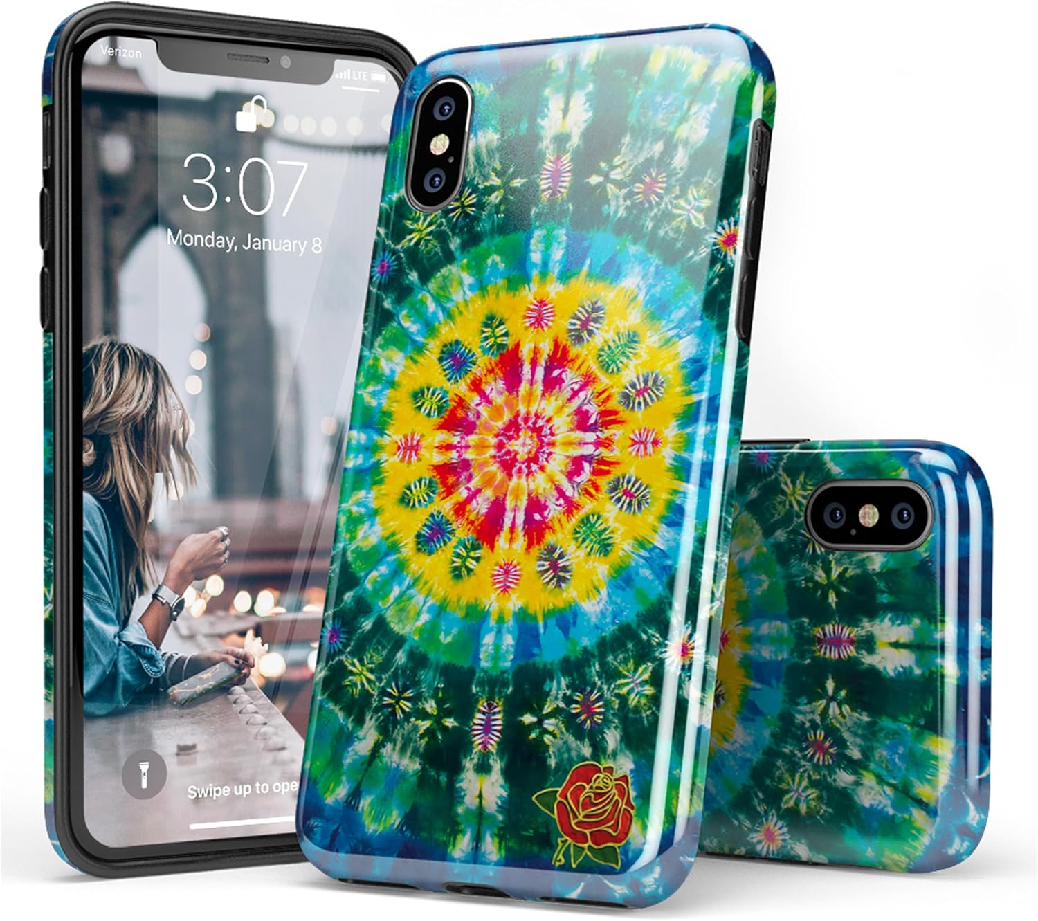 Casely iPhone Xs Max Case | Veneta Tapestry | Grateful Dead Tie Dye | Classic Ultra Slim Design