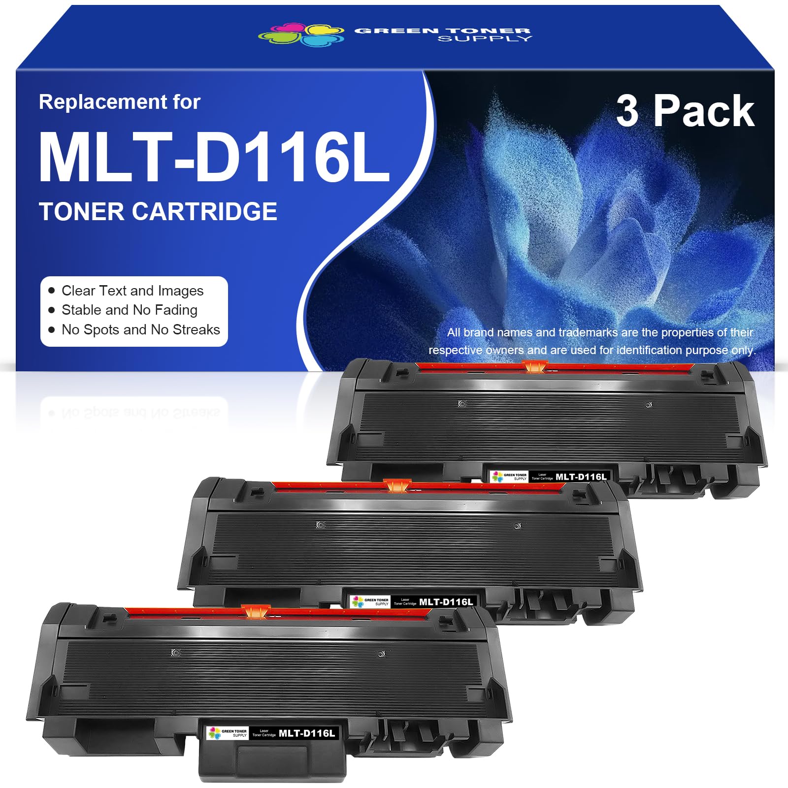 MLT-D116L Compatible for Samsung MLTD116L MLT-D116L MLT D116L Black Toner Cartridges (3 Black) for SL-M2825DW SL-M2875FD SL-M2875FW SL-M2835DW