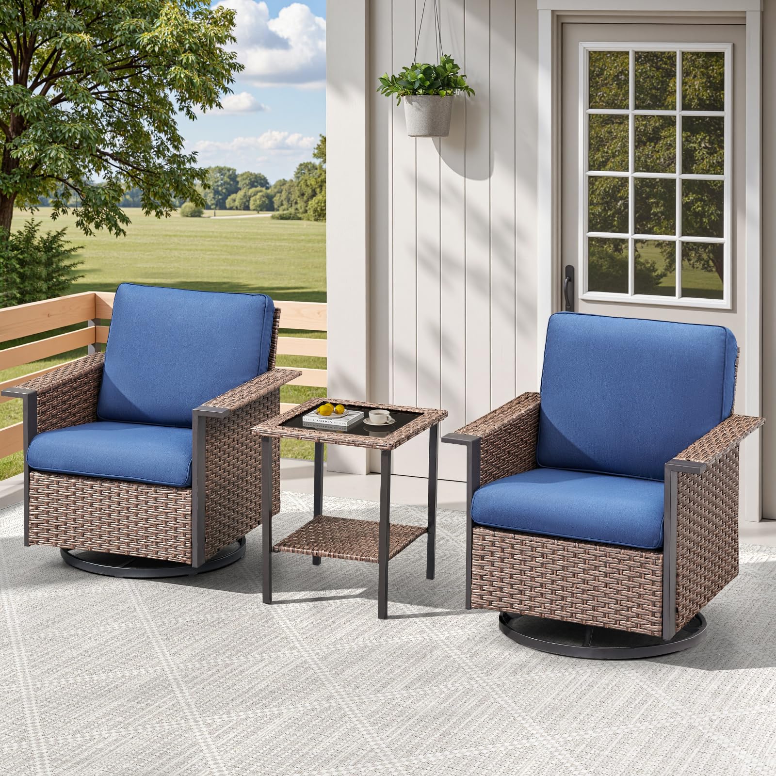 Swivel Rocker Patio Chairs Outdoor Swivel Rocker Chairs Set Of 2