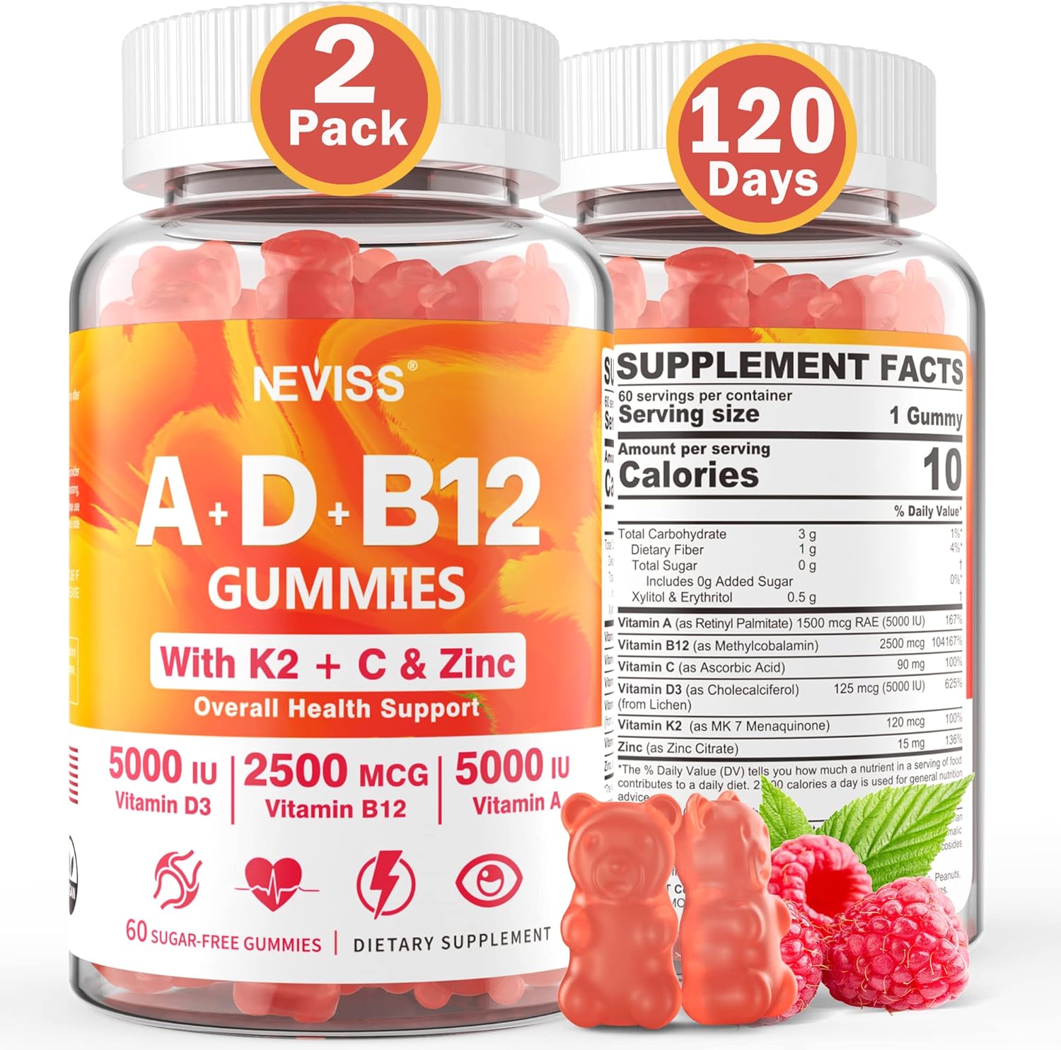 SugarFree Vitamin ADK + Vitamin B12 Gummies for Adults