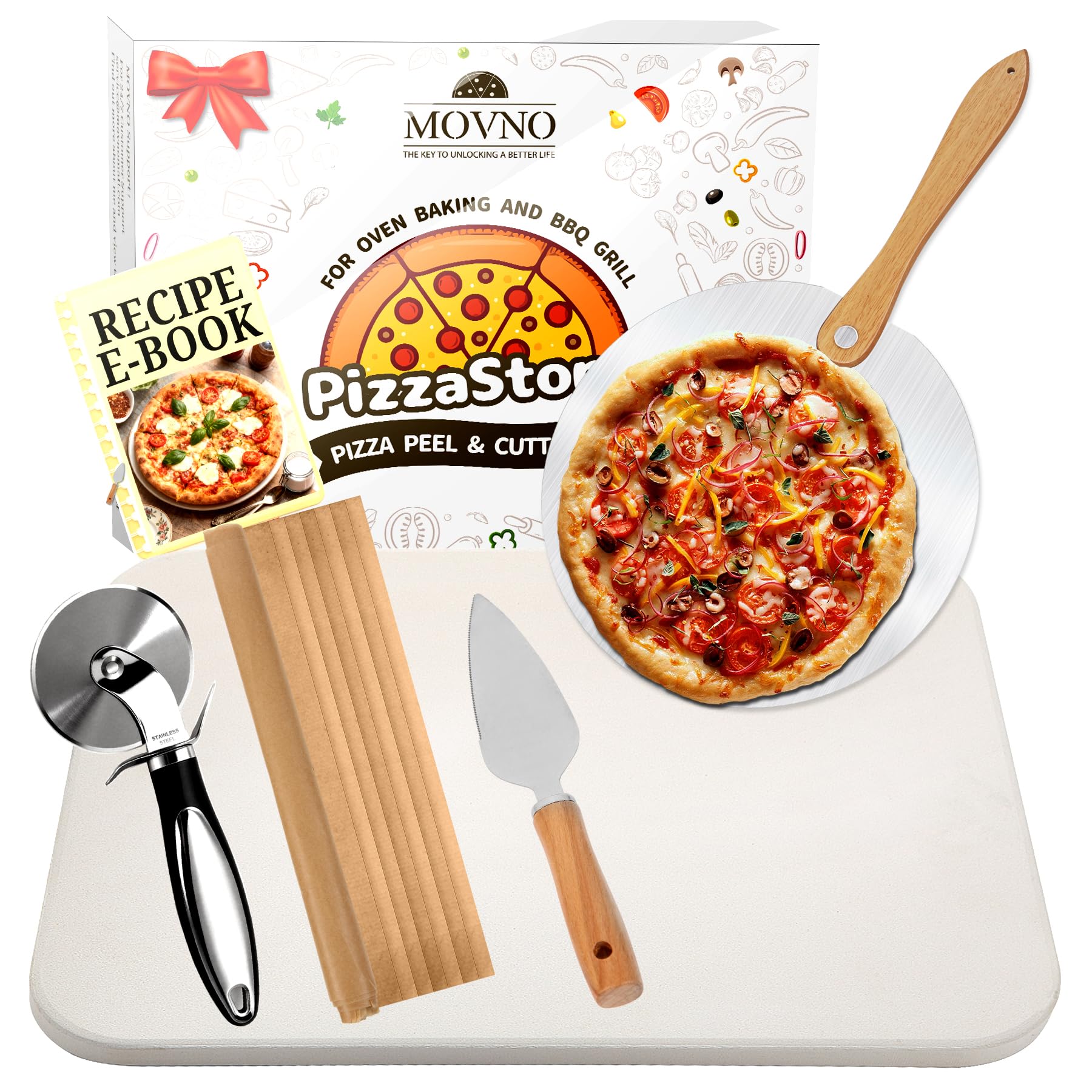 Amazon.com: Pizza Stones Set - 15 x 12 Inch Large Pizza Stone for