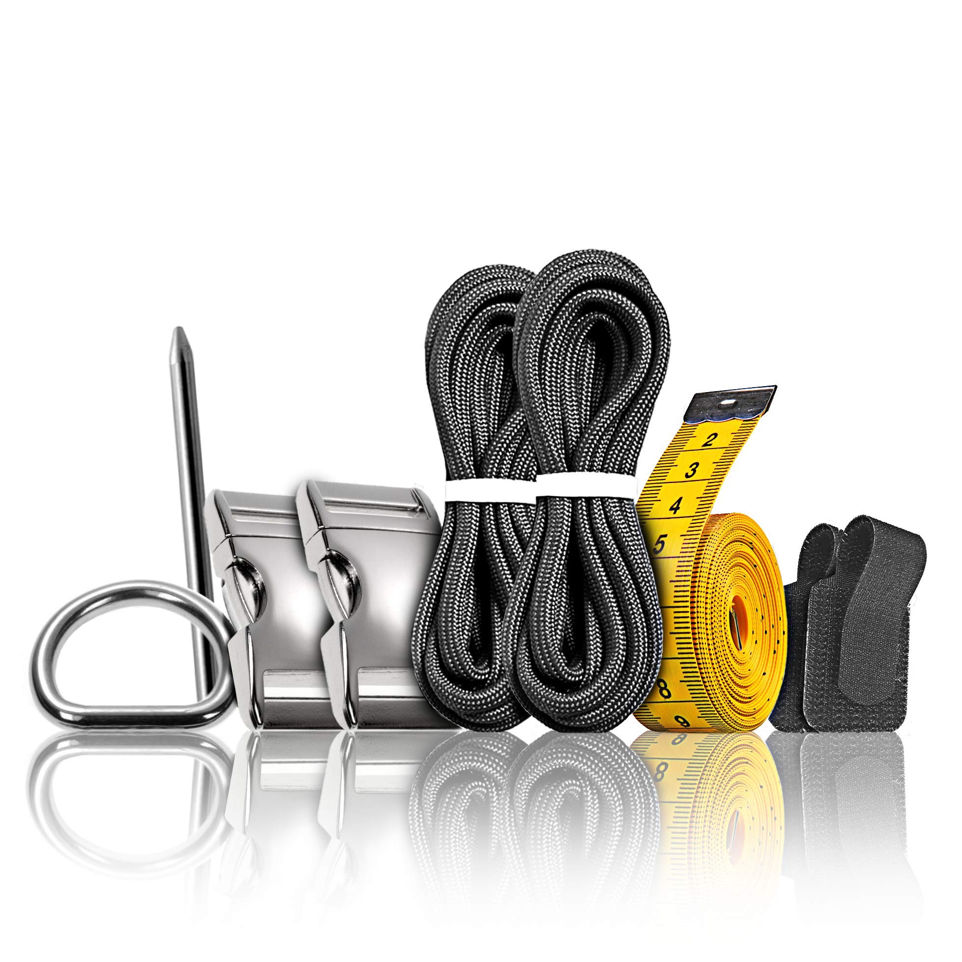 Ganzoo Paracord 550 Hunde-Halsband DIY Knüpf-Set, Bastelset mit 2 Farben für bis 65 cm, Maßband, QR-Online-Anleitung, Design-Verpackung, 2 Metall-Klickverschlüsse 1 Zoll, Stahl D-Ring 40 mm, Armygreen