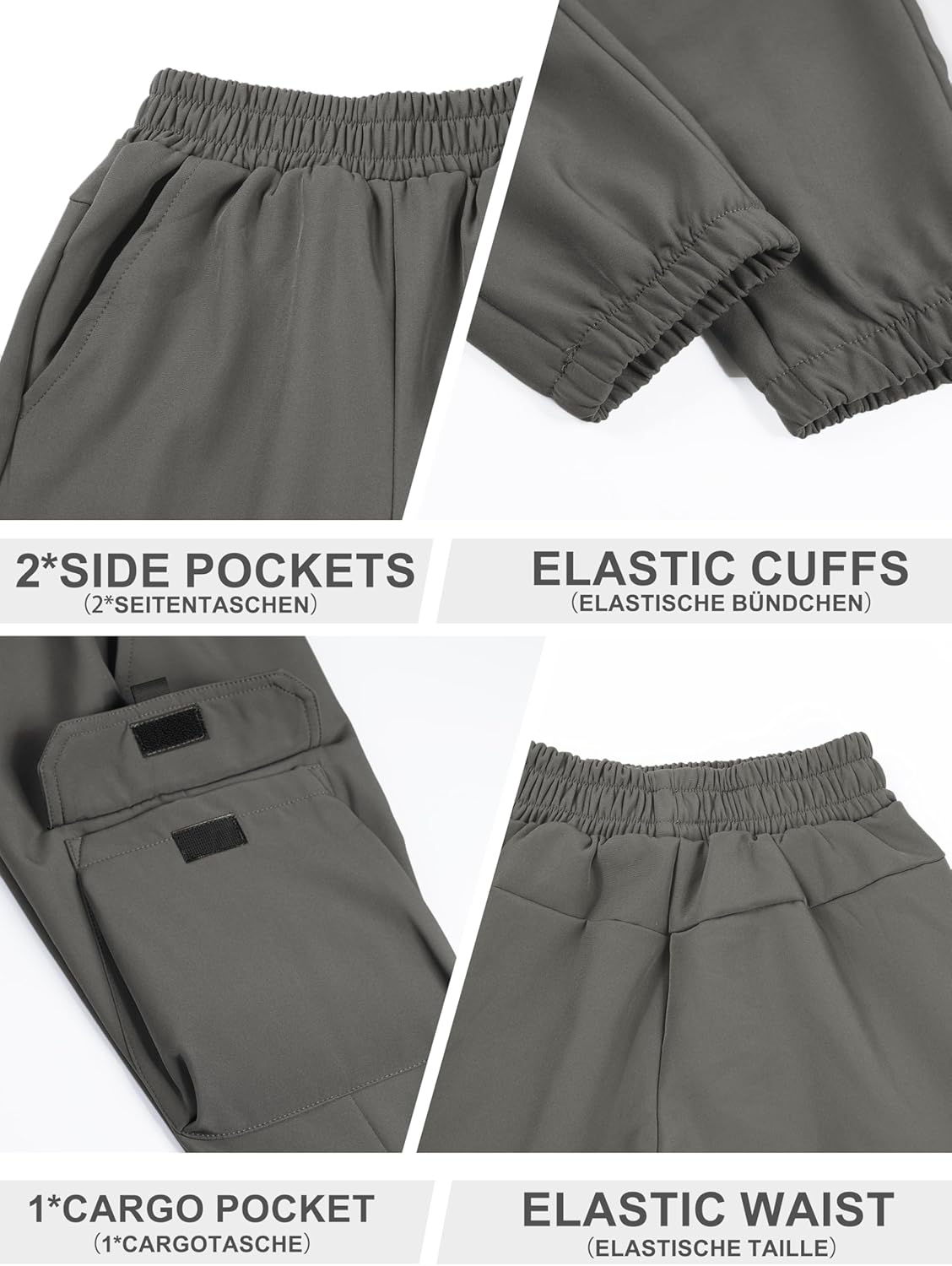 CAMLAKEE Boys' Cargo Joggers Pants Kids Elastic Waist Water Resistant Youth Outdoor Hiking Pants - Image 6