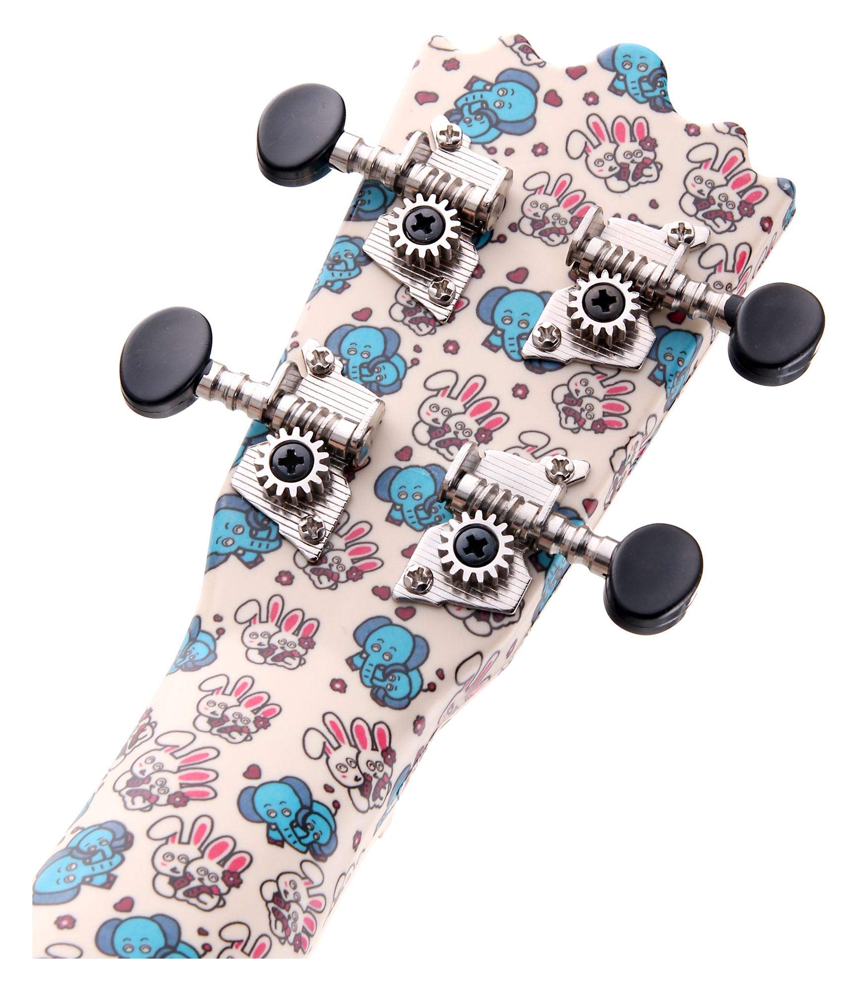 Classic Cantabile BeachBuddy Sunny Zoo Ukulele Set incl. Accordatore | Classic Cantabile Ukulele Soprano, Resiste a umidità e sbalzi di temperatura, Scala soprano, 12 tasti, Design originale