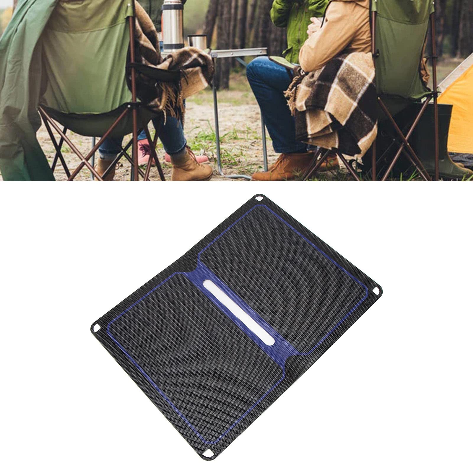 Cargador de panel solar de 14 W, portátil, impermeable, plegable, para camping y viajes, diseño monocristalino