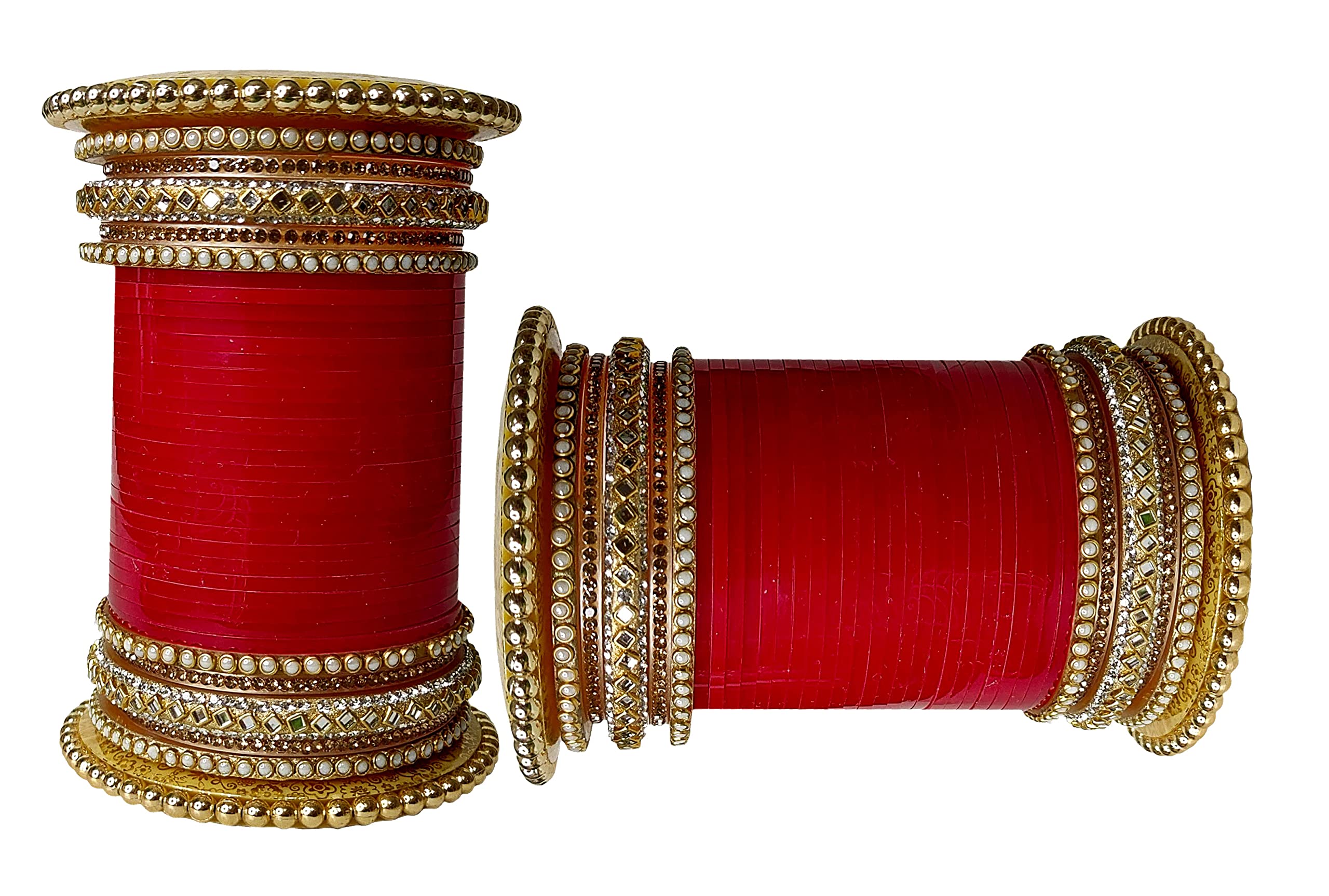 OM SAI COSMETICS Womens Traditional Handcrafted Bridal Chuda Bangles Set Best Designer Jewelry Red Color Punjabi Bangles (Ekta) (2-4) (B0C9Q385RZ) Amazon Price History, Amazon Price Tracker
