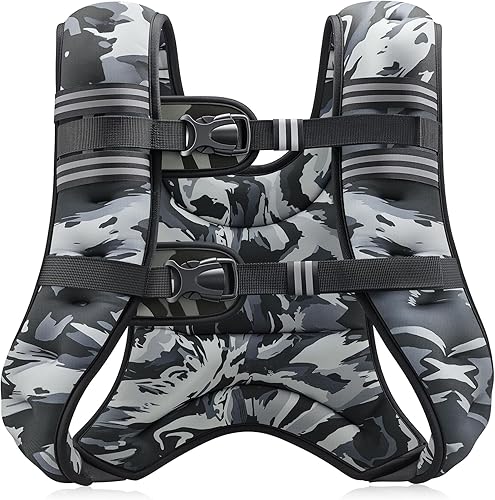 Miniatura 23 de ZELUS Chaleco con peso, chaleco de peso de 6 libras, 8 libras, 12 libras, 16 libras, 20 libras, 25 libras, 30 libras, con rayas reflectantes para