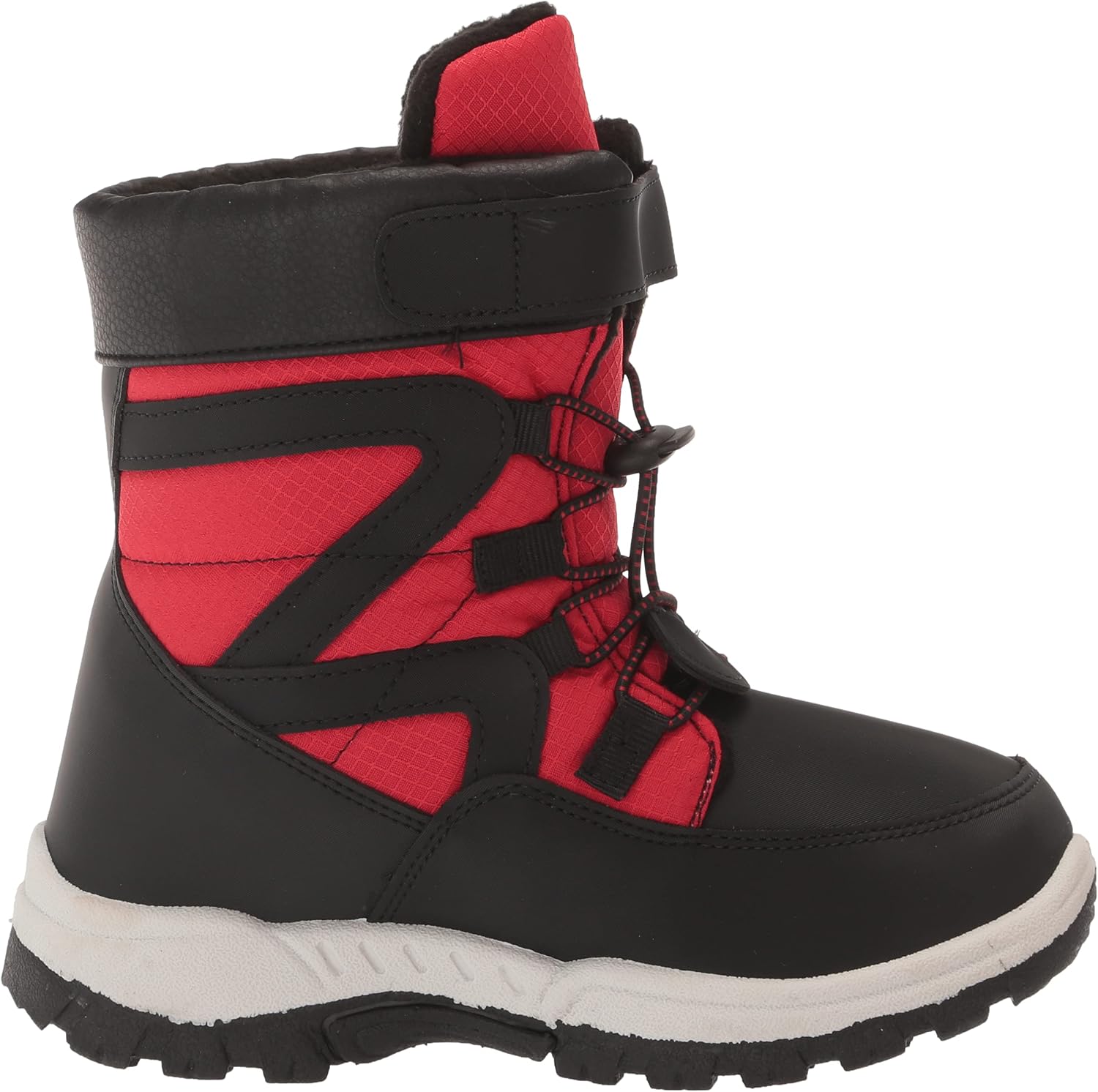 Avalanche Kids Winter Outdoor Insulated Warm Non-Slip Snow Boots, Black Red (9 Medium, Toddler)