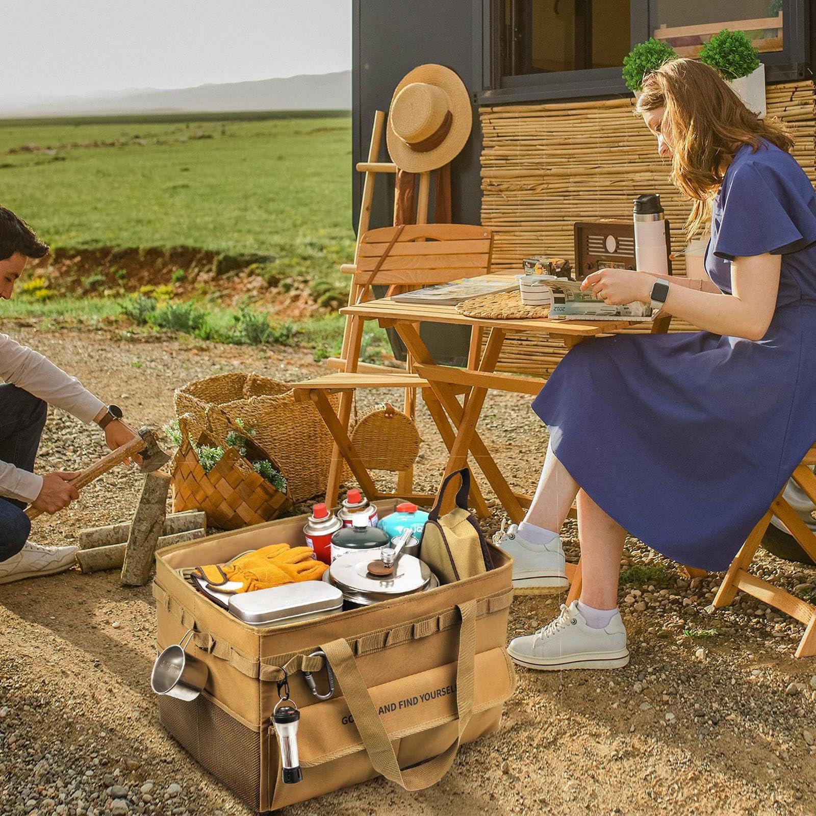 de almacenamiento de camping, organizadora de suministros para el hogar
