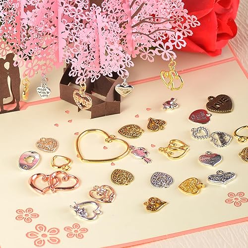 Miniatura 5 de stino 100 gramos de dijes de metal para hacer joyas, chapados en plata y oro, paquete a granel para pulseras, collares, manualidades