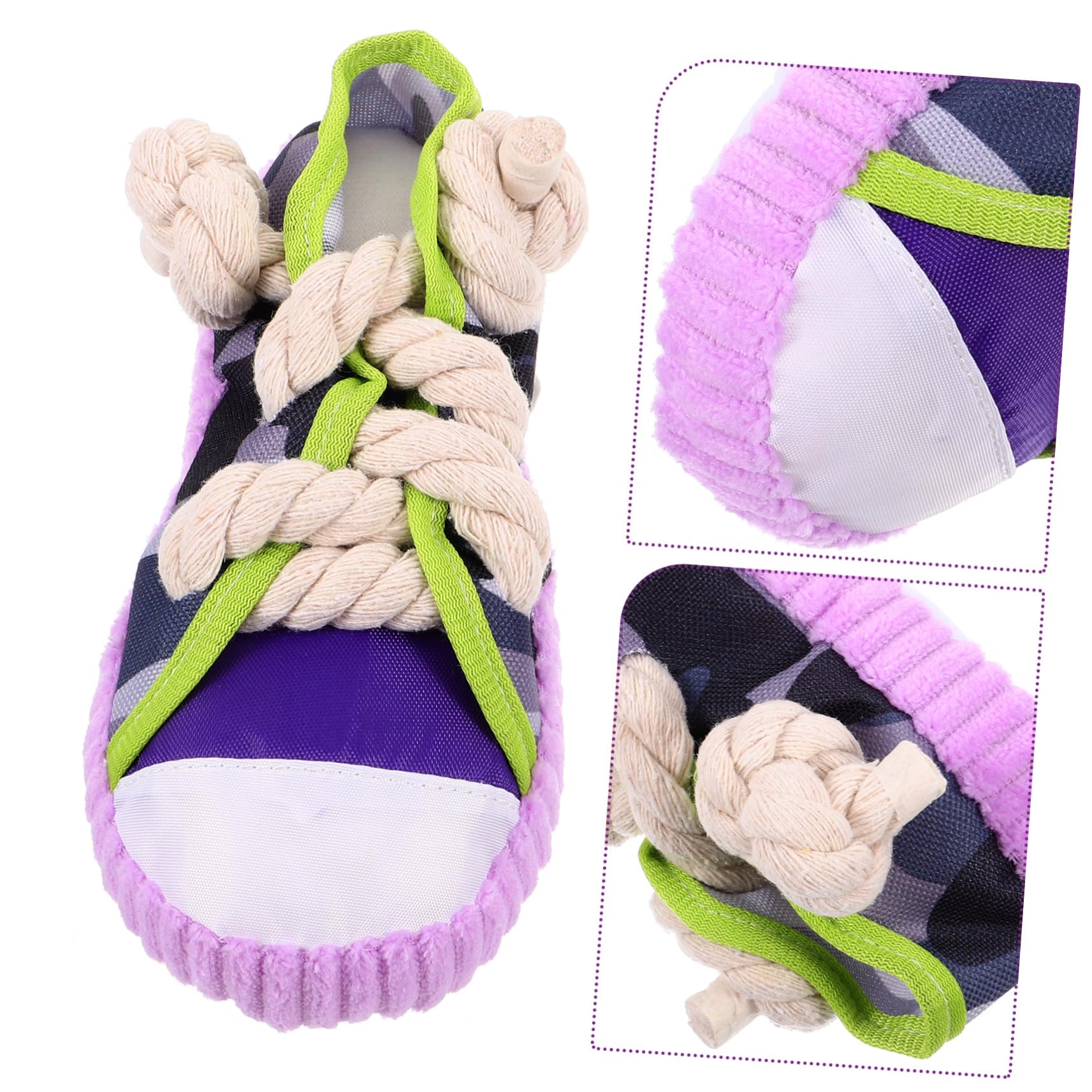 BESPORTBLE Juguete para Perros Grande y Mediano en Forma de Zapato, Resistente a Mordeduras, Fácil de Limpiar, Hecho de Lona y Cuerda de Algodón para Mascotas Divertidas