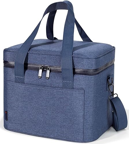 Aprikostein Bolsa enfriadora plegable mediana de 17 litros con aislamiento para viajes, bolsas de almuerzo pequeñas de trabajo para hombres y