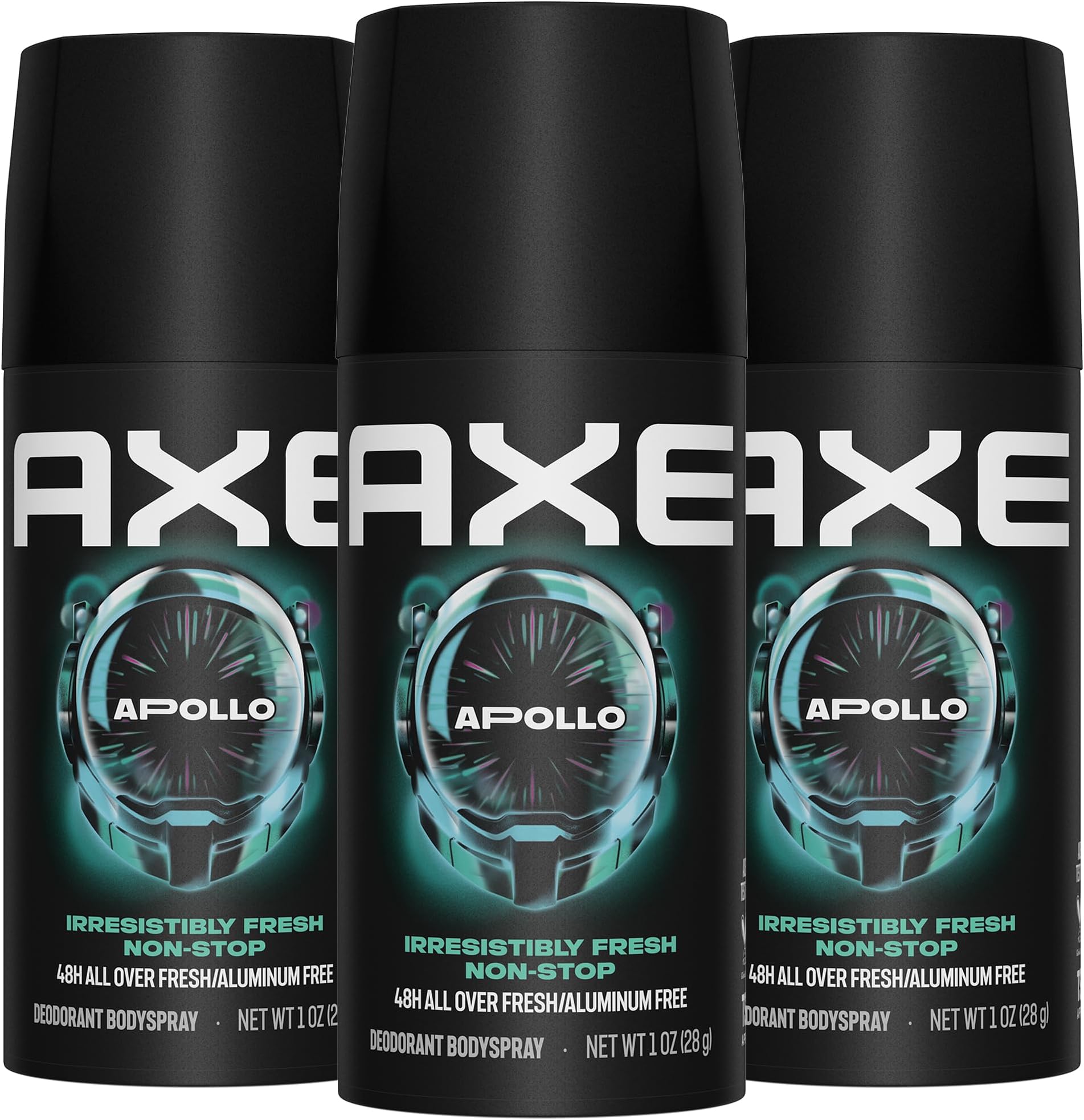 Travel Deodorant, Body Spray, Apollo, 3-Pack – 48H High-Definition Scent & Odor Protection, Sage & Cedarwood, Aluminum-Free, 1 Oz Ea