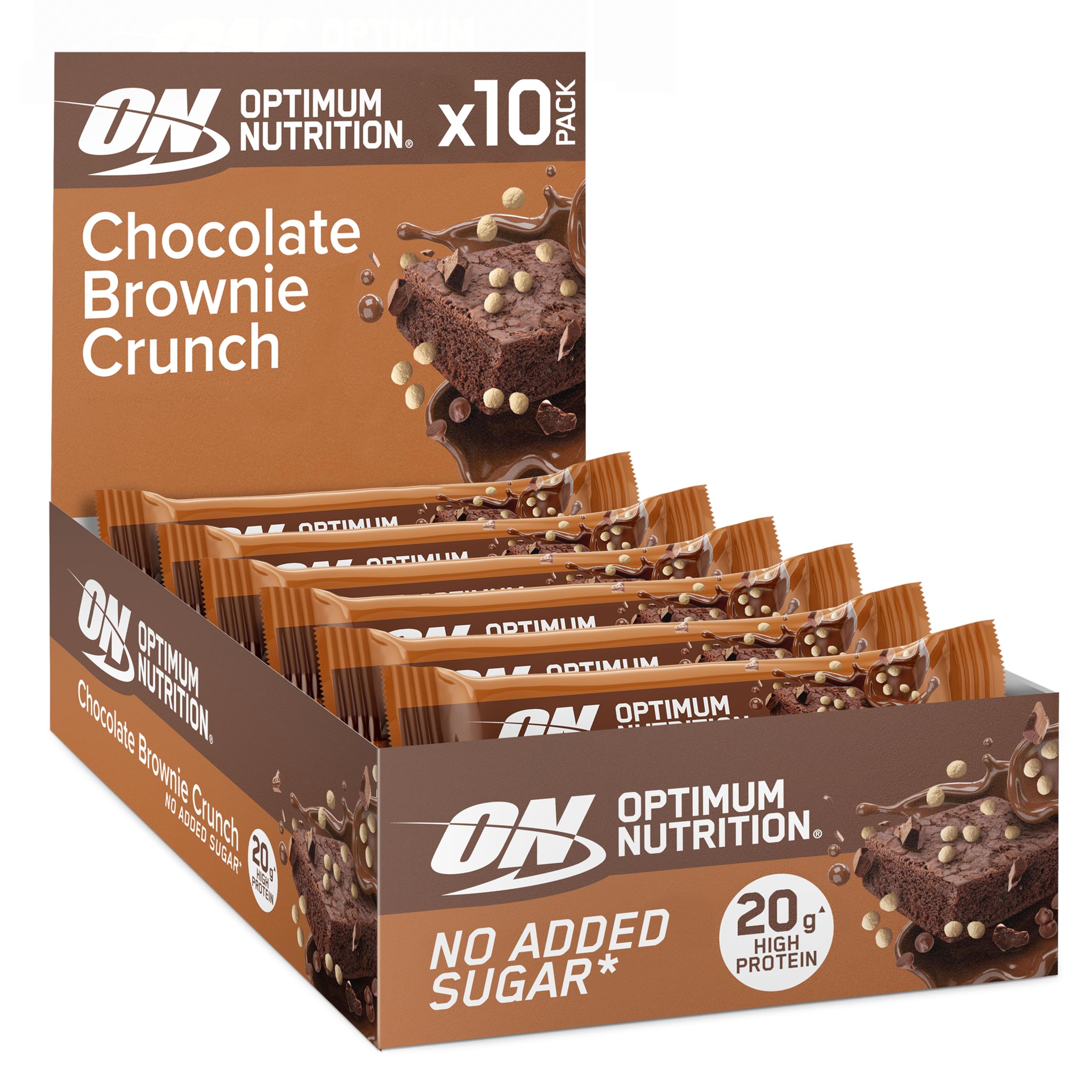 Optimum Nutrition Protein Crisp Bar (10x65g) Croustillant au chocolat et au brownie
