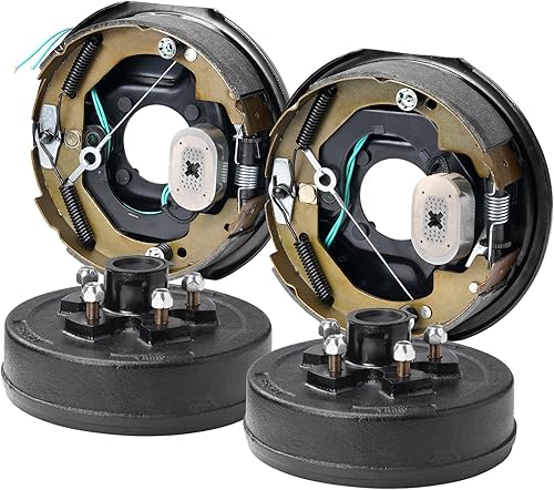 Miniatura 26 de VEVOR Conjunto de freno de remolque eléctrico, 10 x 2-1/4 pulgadas, 1 par de frenos eléctricos autoajustables para eje de 3500 libras, montaje de 4
