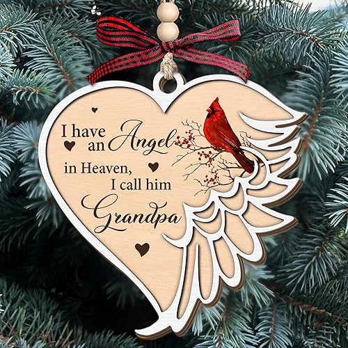 Miniatura 9 de Hyturle - Adornos de cardenal conmemorativos para la pérdida de un ser querido, adorno de madera cardenal con texto en inglés "I Call Him Dad",