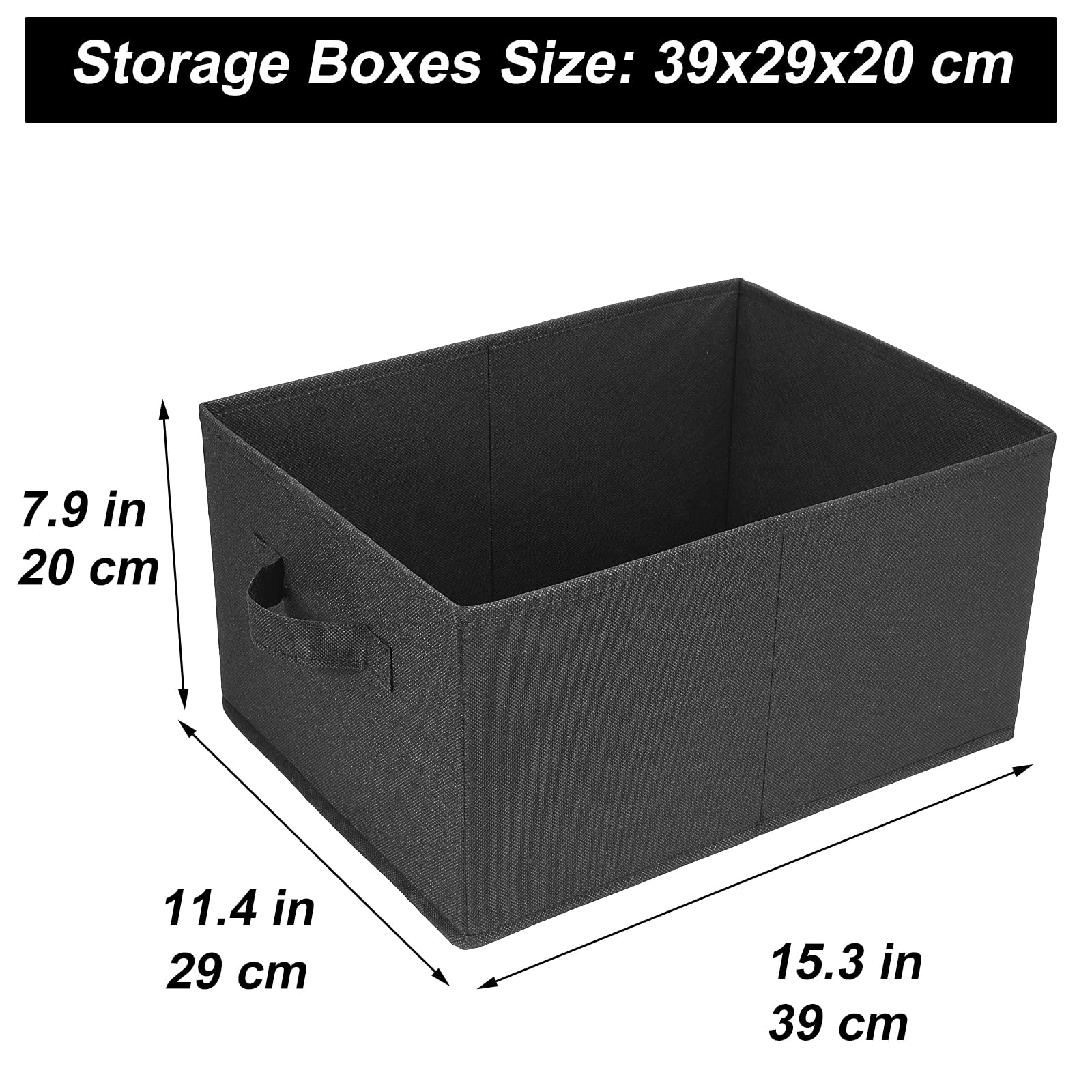 JAKAGO Foldable Wardrobe Storage Boxes 4 Pack, Superior Fabric Wardrobe Storage Organiser 39 x 29 x 20 cm - Image 3