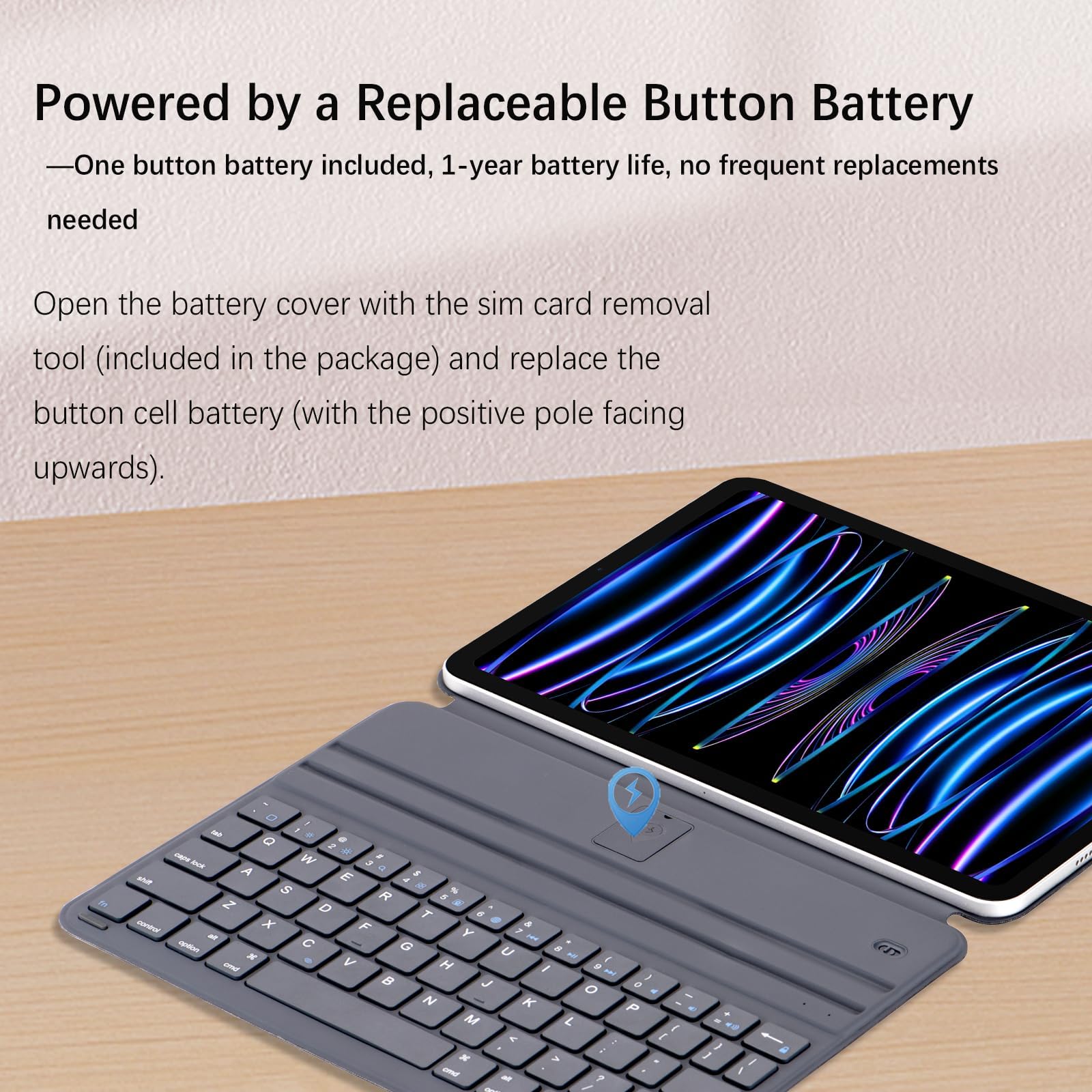 Amazon.com: Smart iPad Keyboard Folio -Replaceable Battery