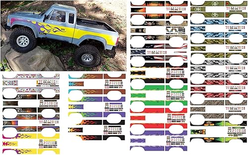 Juego de calcomanías de cuerpo para Element RC Enduro Sendero escala 110 radiocontrolada Rock Crawler (llamas de defensa (morado sobre amarillo)