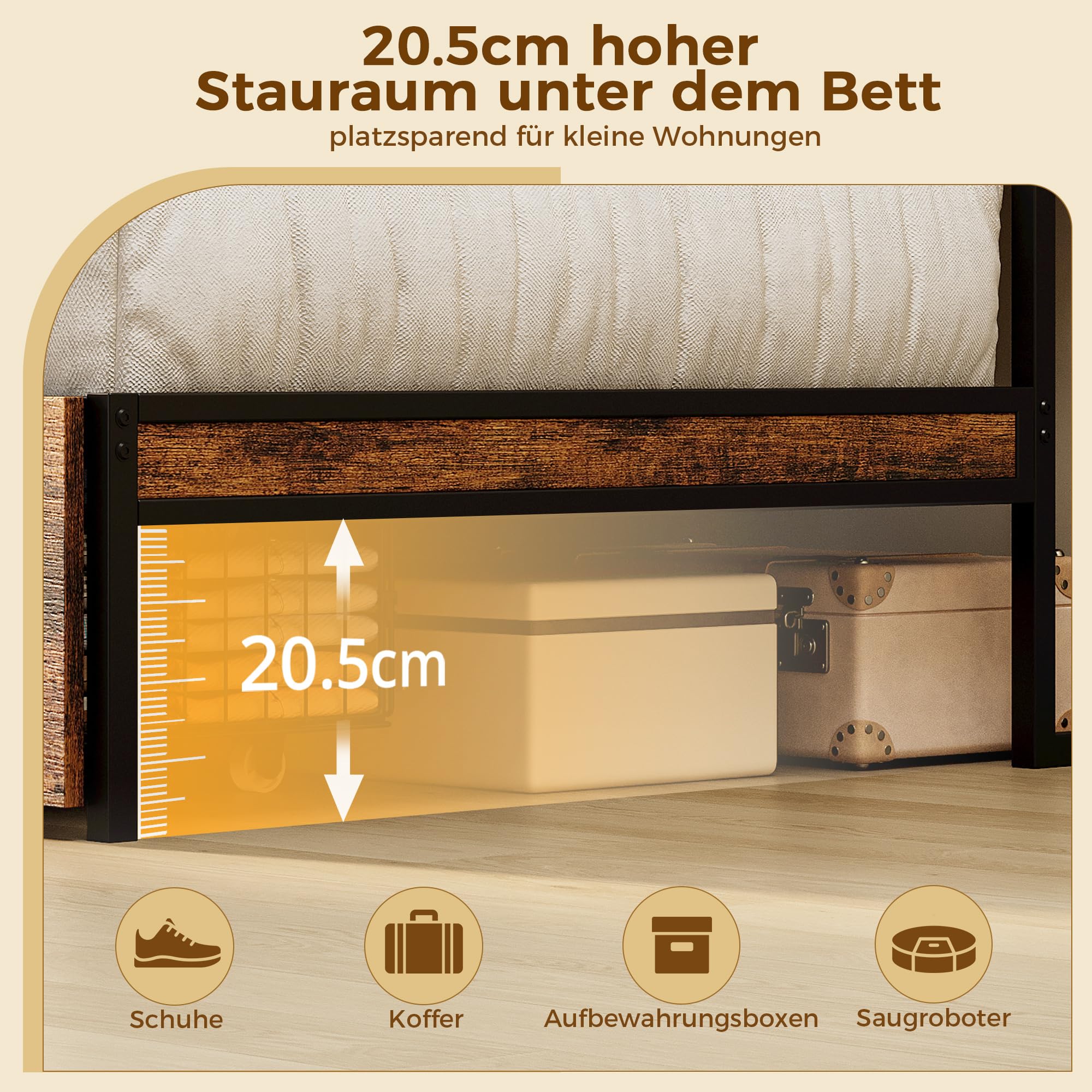 IRONCK Polsterbett Schlafsofa 90x200 mit LED, Bett mit Ladestation | Tagesbett Jugendbett mit Steckdosen, USB & USB-C, Bettgestell Gästebett mit 2 Schubladen und Lattenrost aus Metall