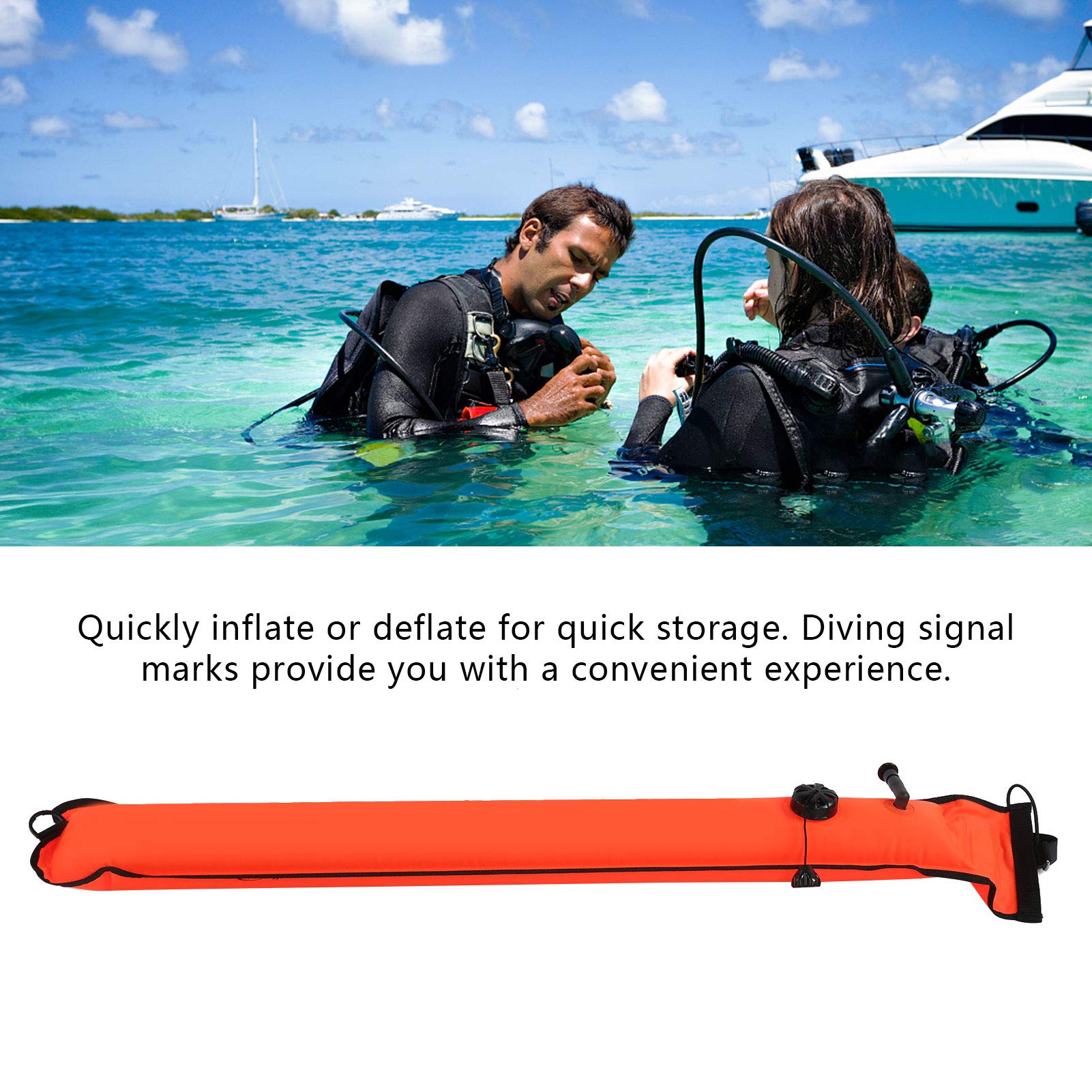 Equipo de Buceo de Buen Rendimiento de Sellado, boya marcadora de Superficie de Buceo Brillante Duradera, para bucear Personas(Orange)
