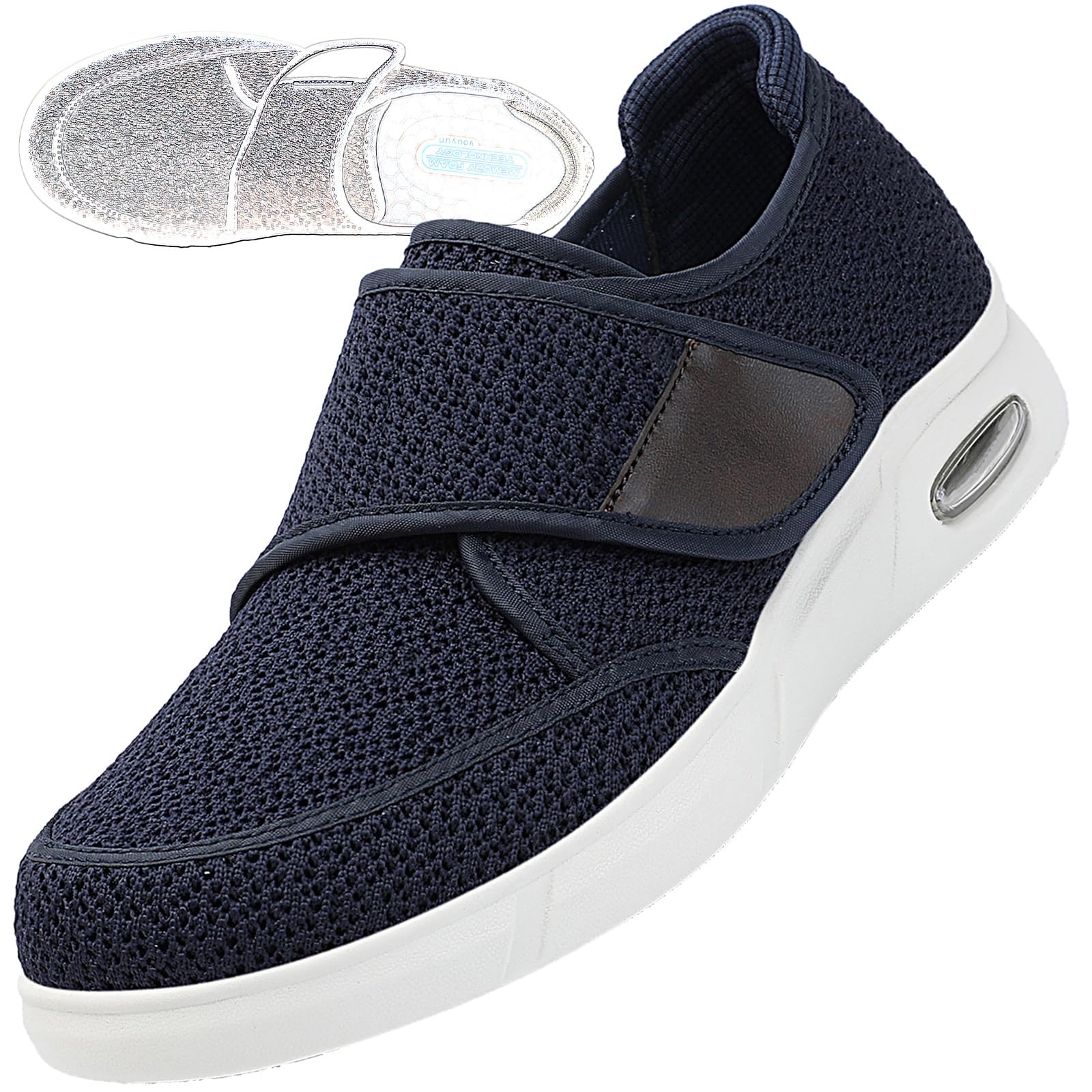 Scarpe Uomo Ortopediche per Diabetici con Strappo Estive Pianta Larga Piedi Gonfi Donna Terapeutiche per da Piatte comode Sportive per L'artrite del Piede Extra Largo Anziane