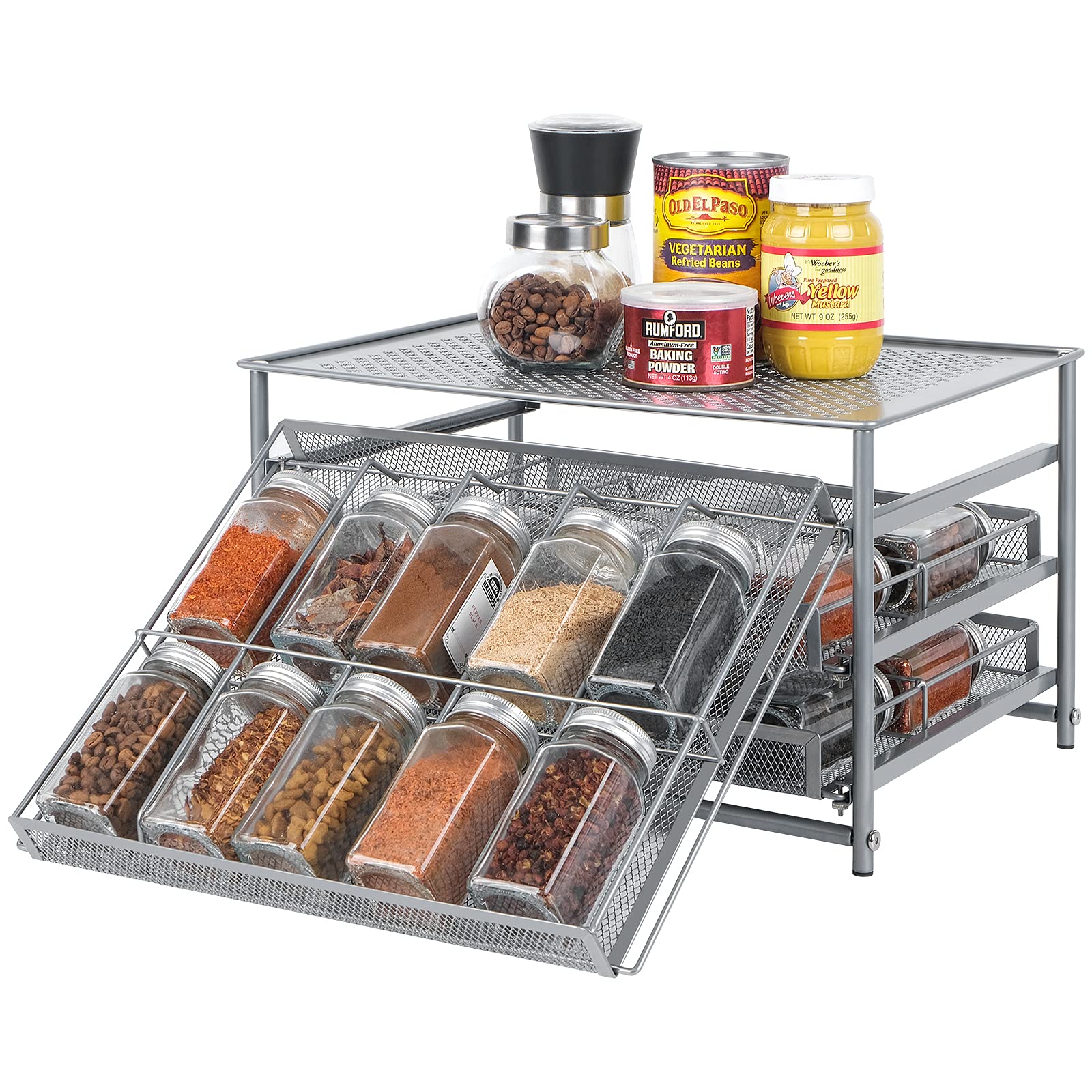 Buy PINPON Spice Rack Organizer for 3 Tier 30Gird Seasoning