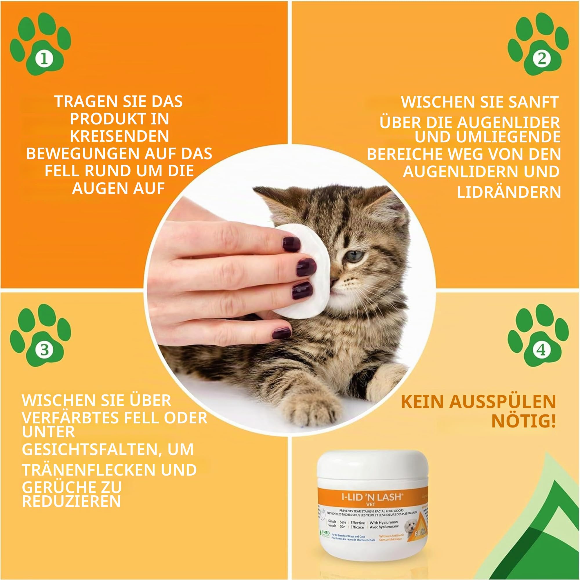 i-lid 'n Lash Hygiene vet Tücher, 60 Zählen