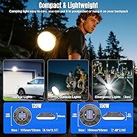 Vista 7 de Linterna LED solar portátil de 12000 mAh, 20000 lúmenes, luz recargable de 120 W con imán, linterna, luces impermeables IPX66 para tienda