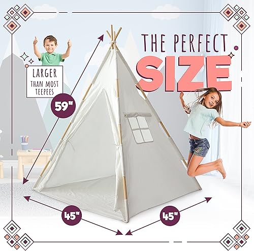 Miniatura 2 de Tienda de campaña tipi para niños una tienda de campaña Tipi de cuento de hadas que los niños adoran Luces LED de estrella atrapasueños - Tienda de
