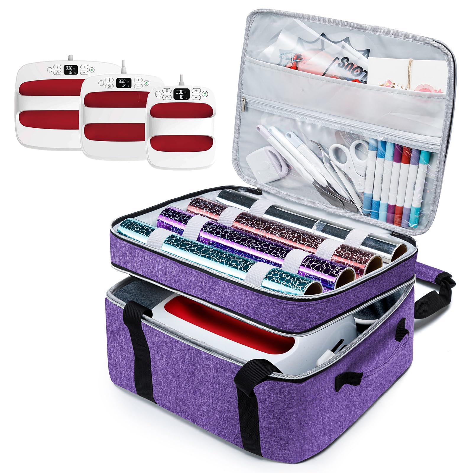 MYBAGZING Tragetasche für Cricut EasyPress 2, 30,5 x 25,4 cm und 22,9 x 22,9 cm, Htvron-Heißpresse, Cricut Heißpresse, 3 Taschen für Cricut Zubehör, Heißpresse